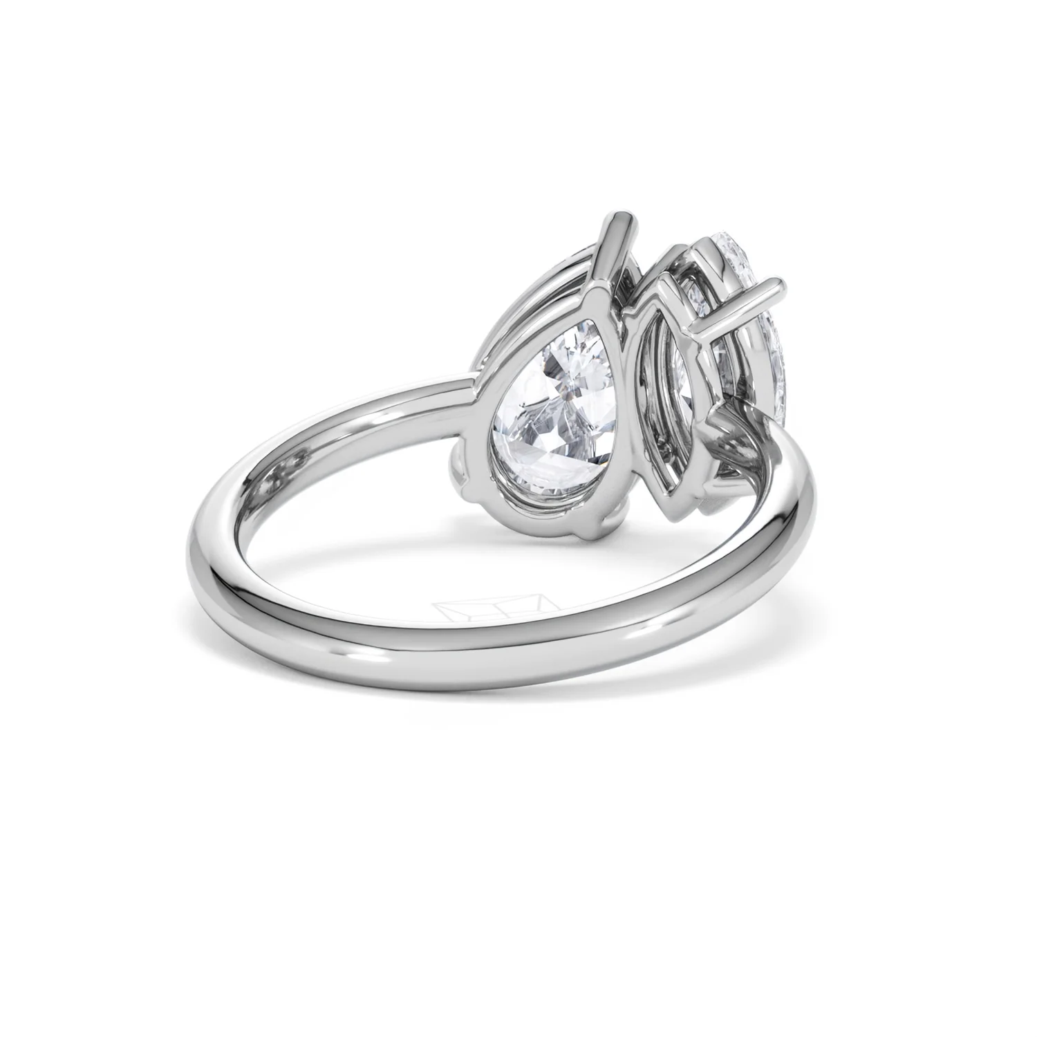 Toi Et Moi 3.00ct Pear and Marquise Cut Lab Diamond Engagement Ring in Platinum - Image 42