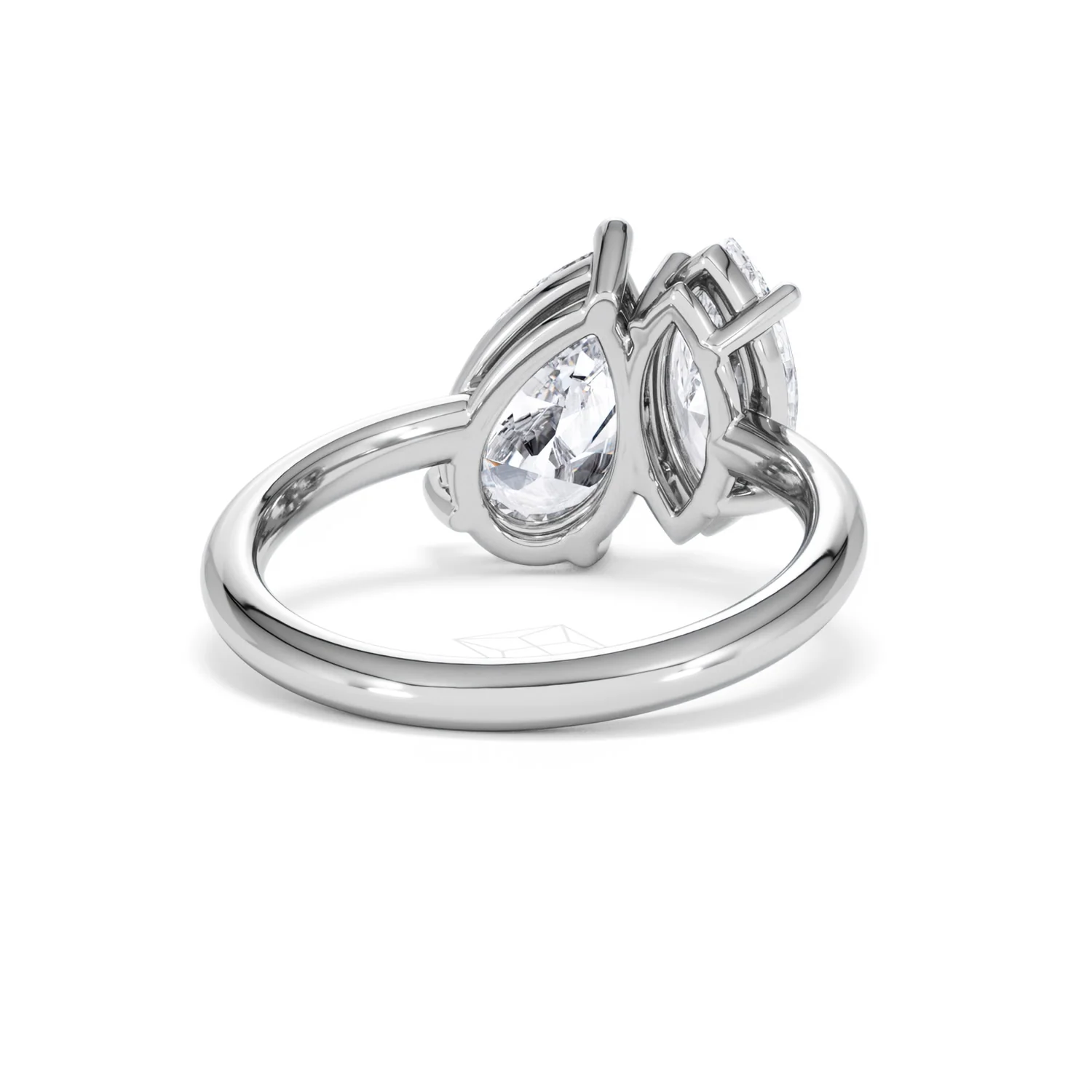 Toi Et Moi 3.00ct Pear and Marquise Cut Lab Diamond Engagement Ring in Platinum - Image 44