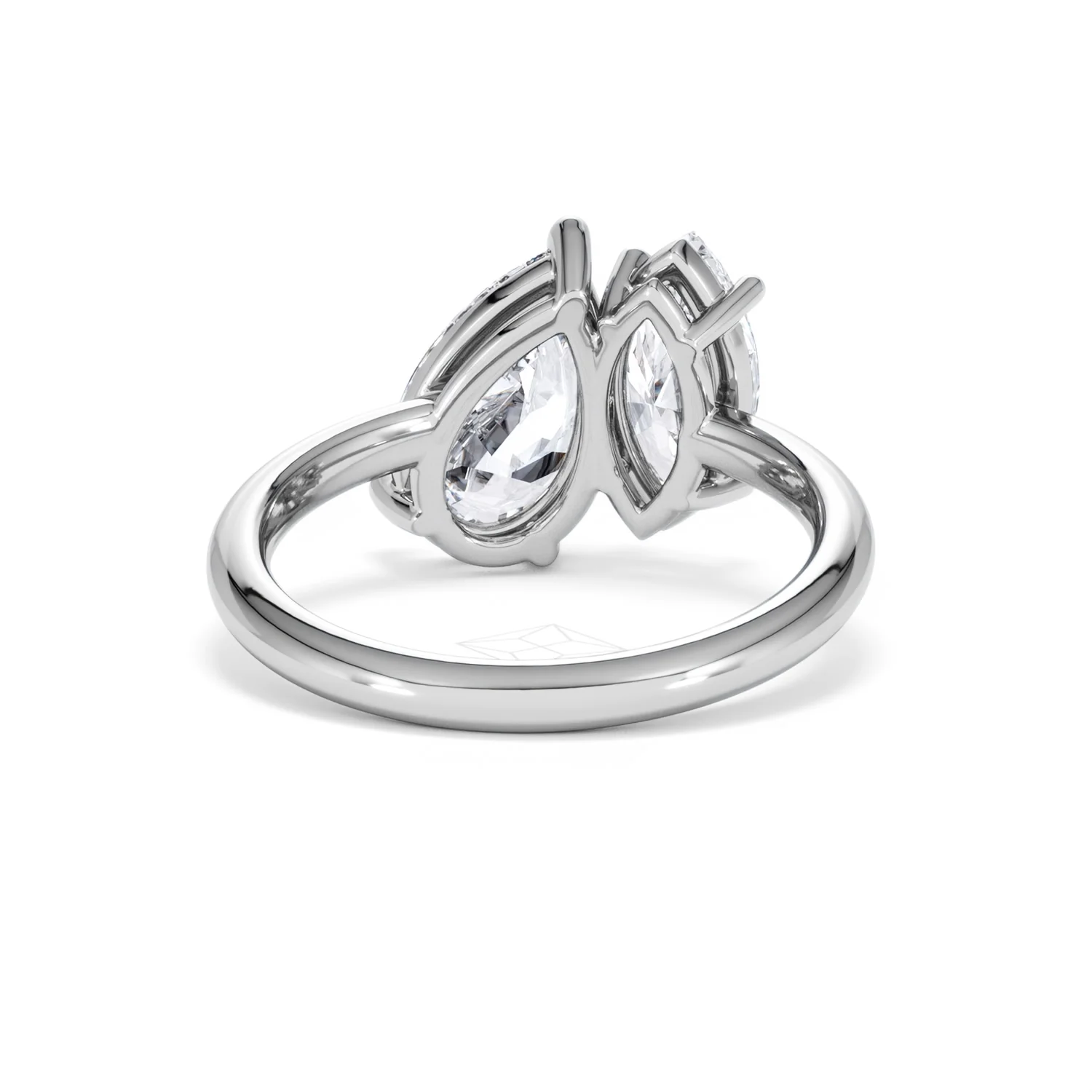 Toi Et Moi 3.00ct Pear and Marquise Cut Lab Diamond Engagement Ring in Platinum - Image 46