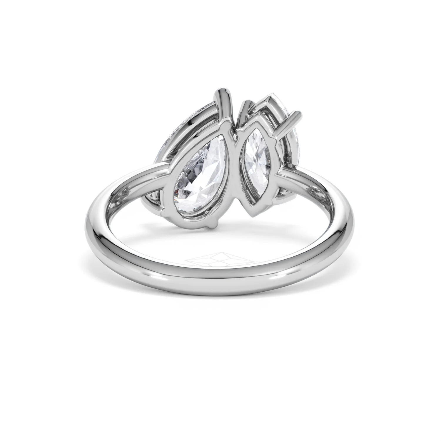 Toi Et Moi 3.00ct Pear and Marquise Cut Lab Diamond Engagement Ring in Platinum - Image 47