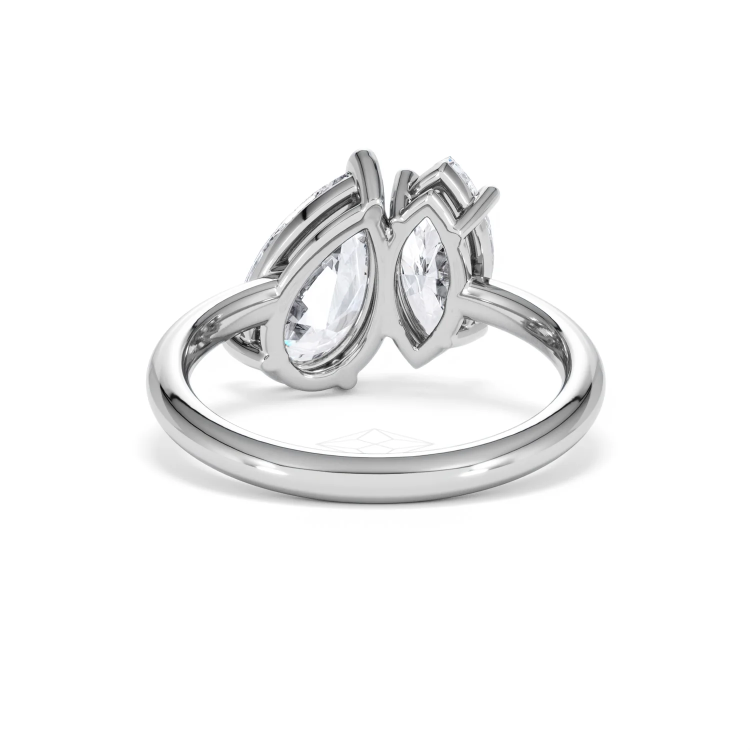 Toi Et Moi 3.00ct Pear and Marquise Cut Lab Diamond Engagement Ring in Platinum - Image 48