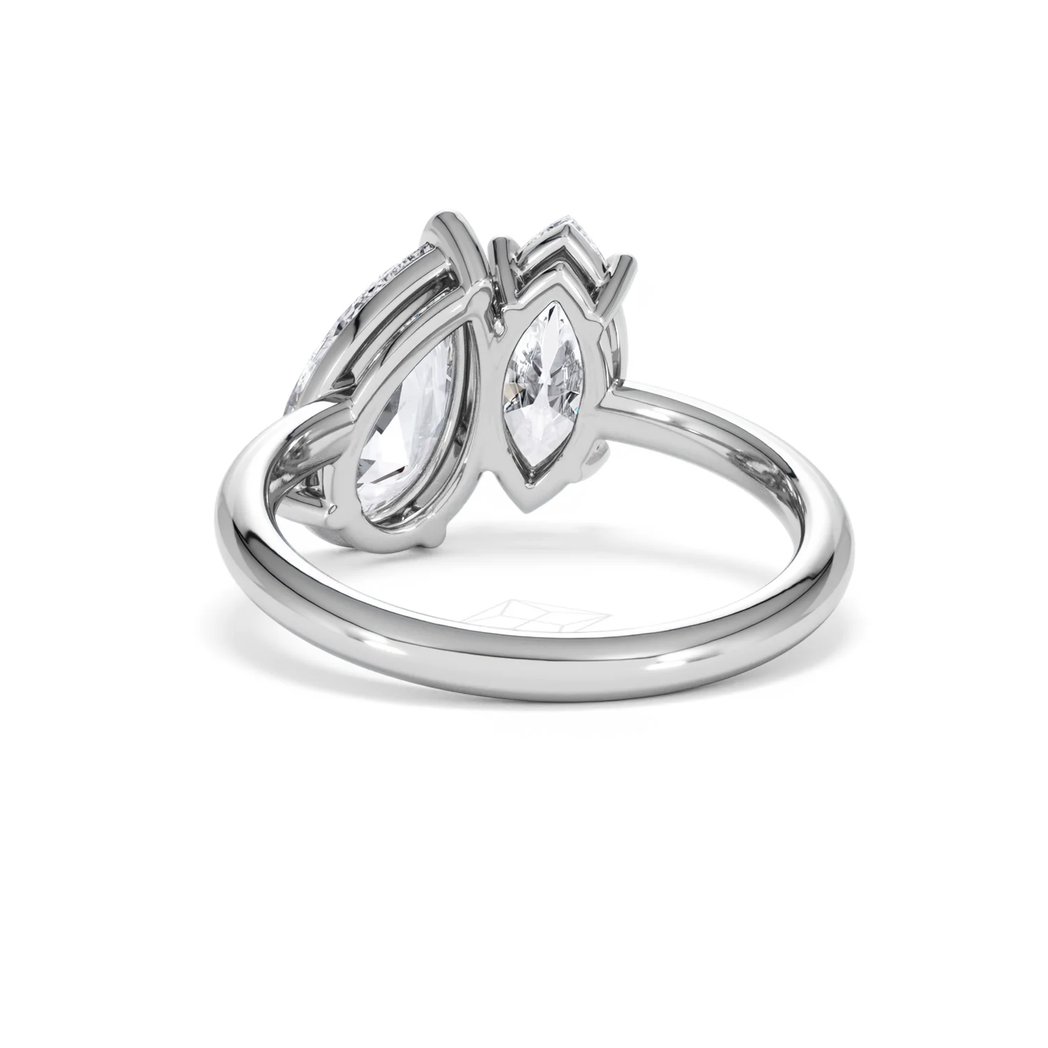 Toi Et Moi 3.00ct Pear and Marquise Cut Lab Diamond Engagement Ring in Platinum - Image 51