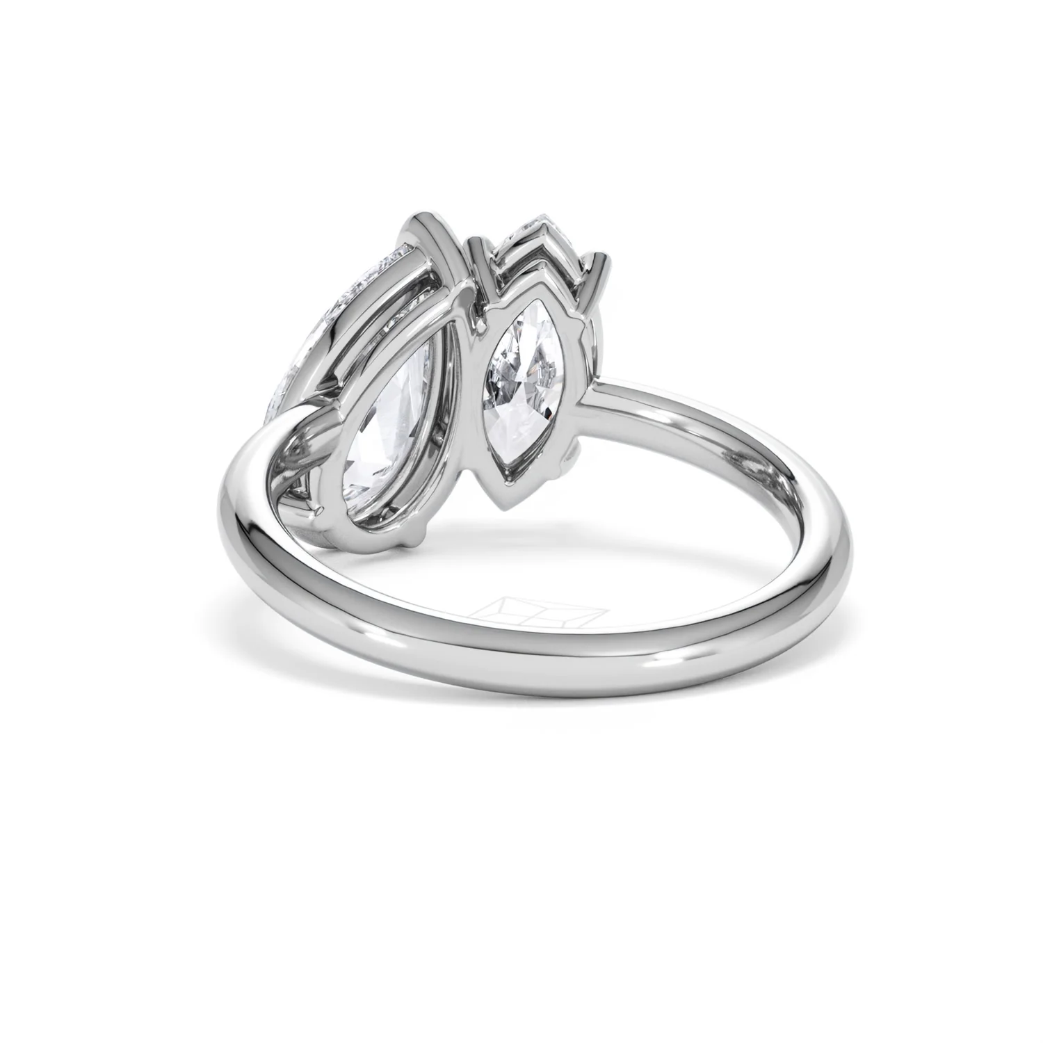 Toi Et Moi 3.00ct Pear and Marquise Cut Lab Diamond Engagement Ring in Platinum - Image 52
