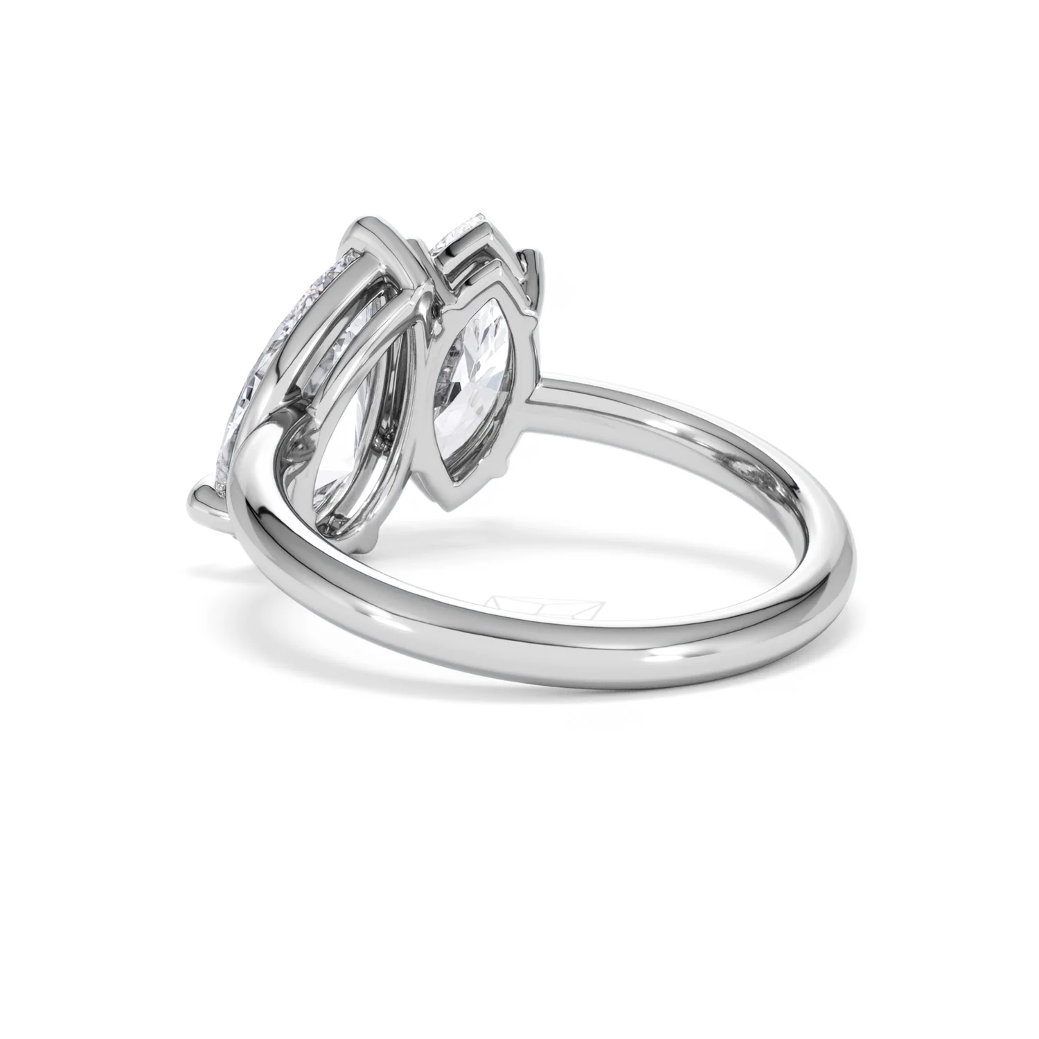 Toi Et Moi 3.00ct Pear and Marquise Cut Lab Diamond Engagement Ring in Platinum - Image 55