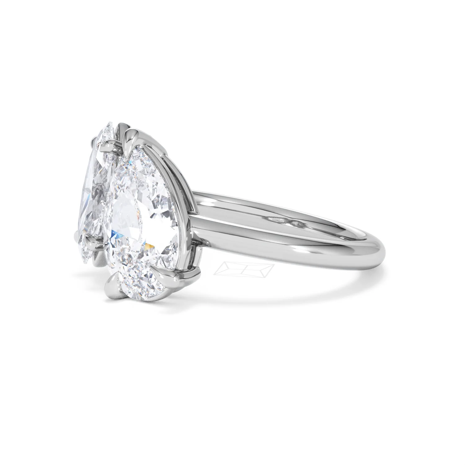 Toi Et Moi 3.00ct Pear and Marquise Cut Lab Diamond Engagement Ring in Platinum - Image 75