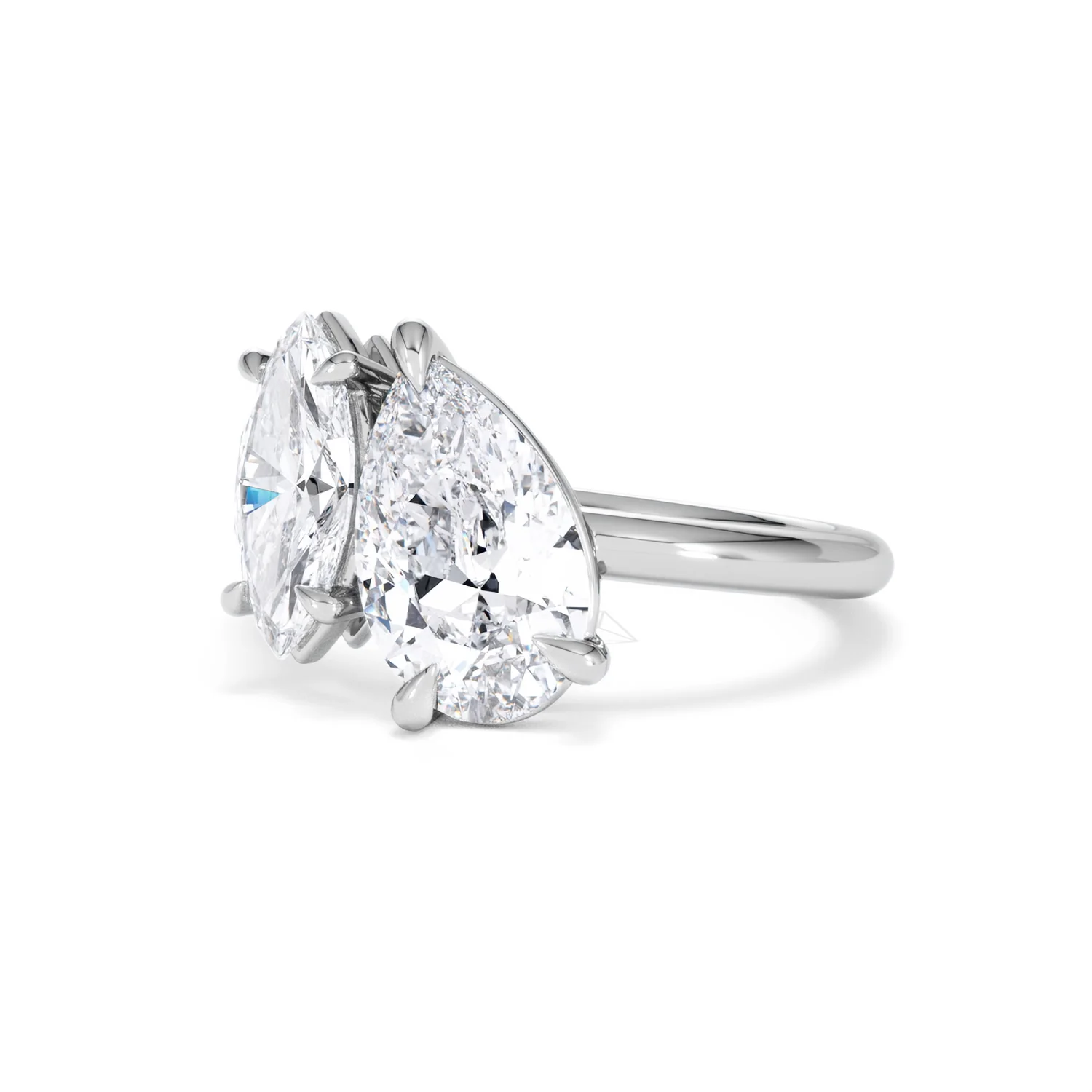 Toi Et Moi 3.00ct Pear and Marquise Cut Lab Diamond Engagement Ring in Platinum - Image 81