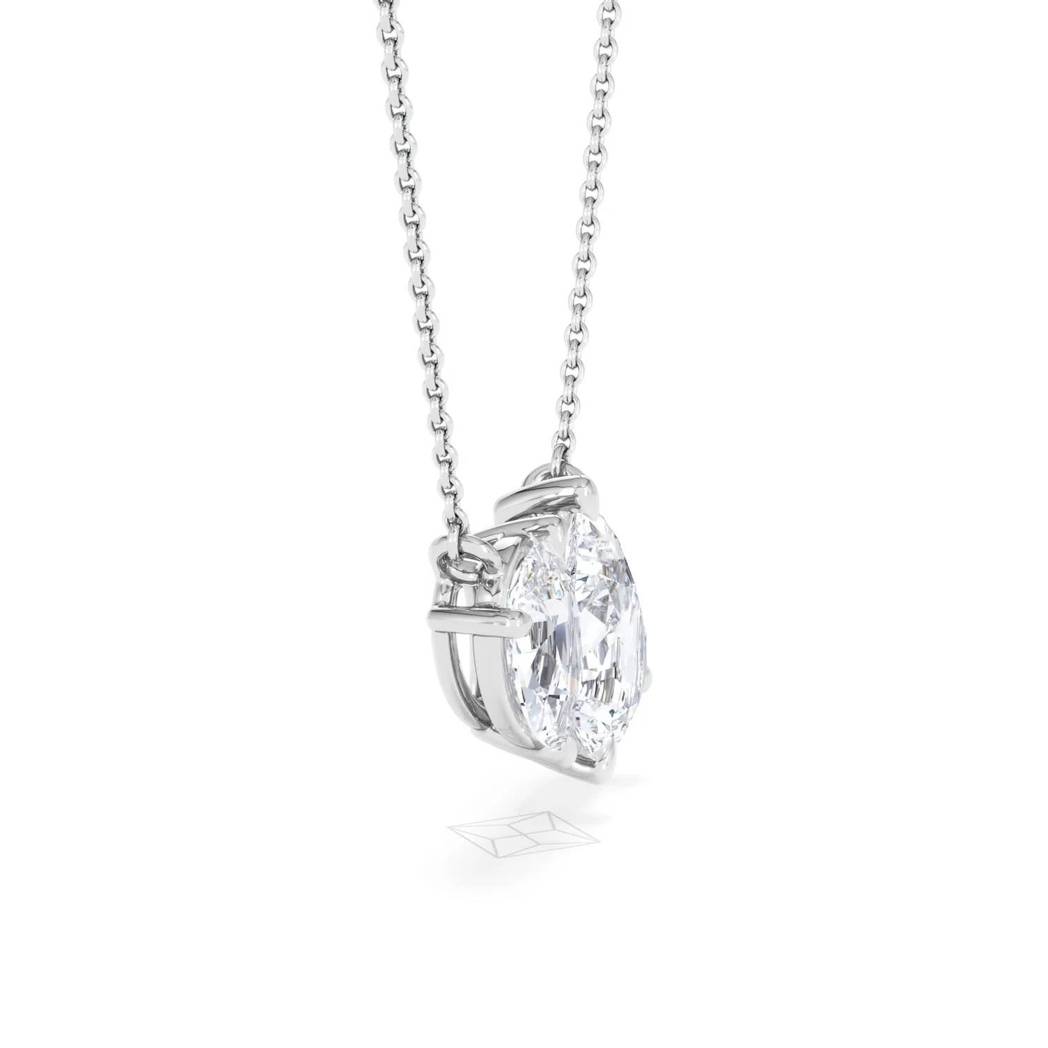 Toi Et Moi 3.00ct Pear Cut Lab Diamond 2 Stone Necklace in 18K White Gold - Image 25