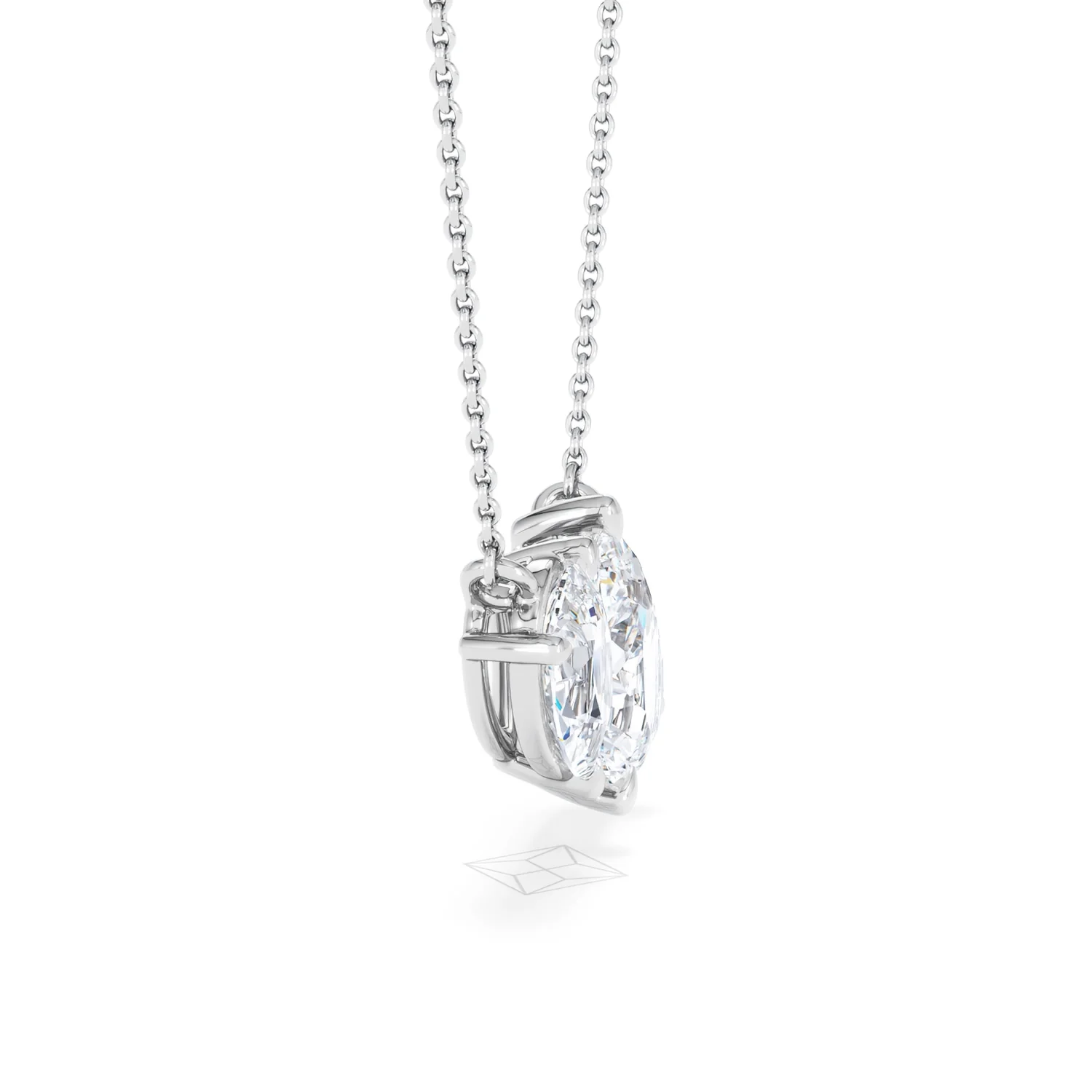 Toi Et Moi 3.00ct Pear Cut Lab Diamond 2 Stone Necklace in 18K White Gold - Image 26