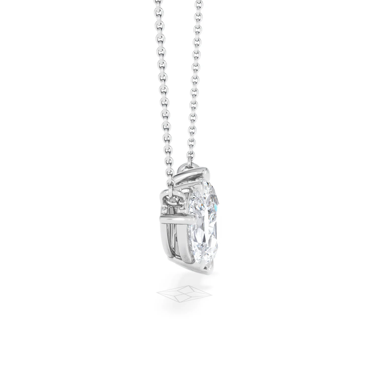 Toi Et Moi 3.00ct Pear Cut Lab Diamond 2 Stone Necklace in 18K White Gold - Image 27