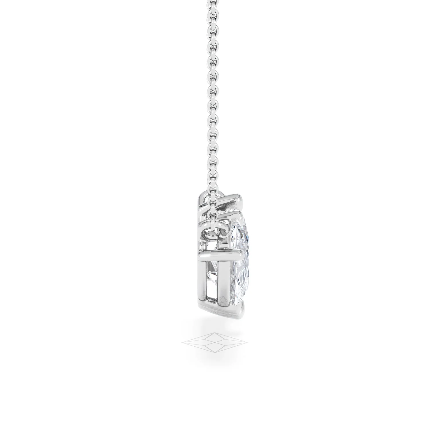 Toi Et Moi 3.00ct Pear Cut Lab Diamond 2 Stone Necklace in 18K White Gold - Image 29