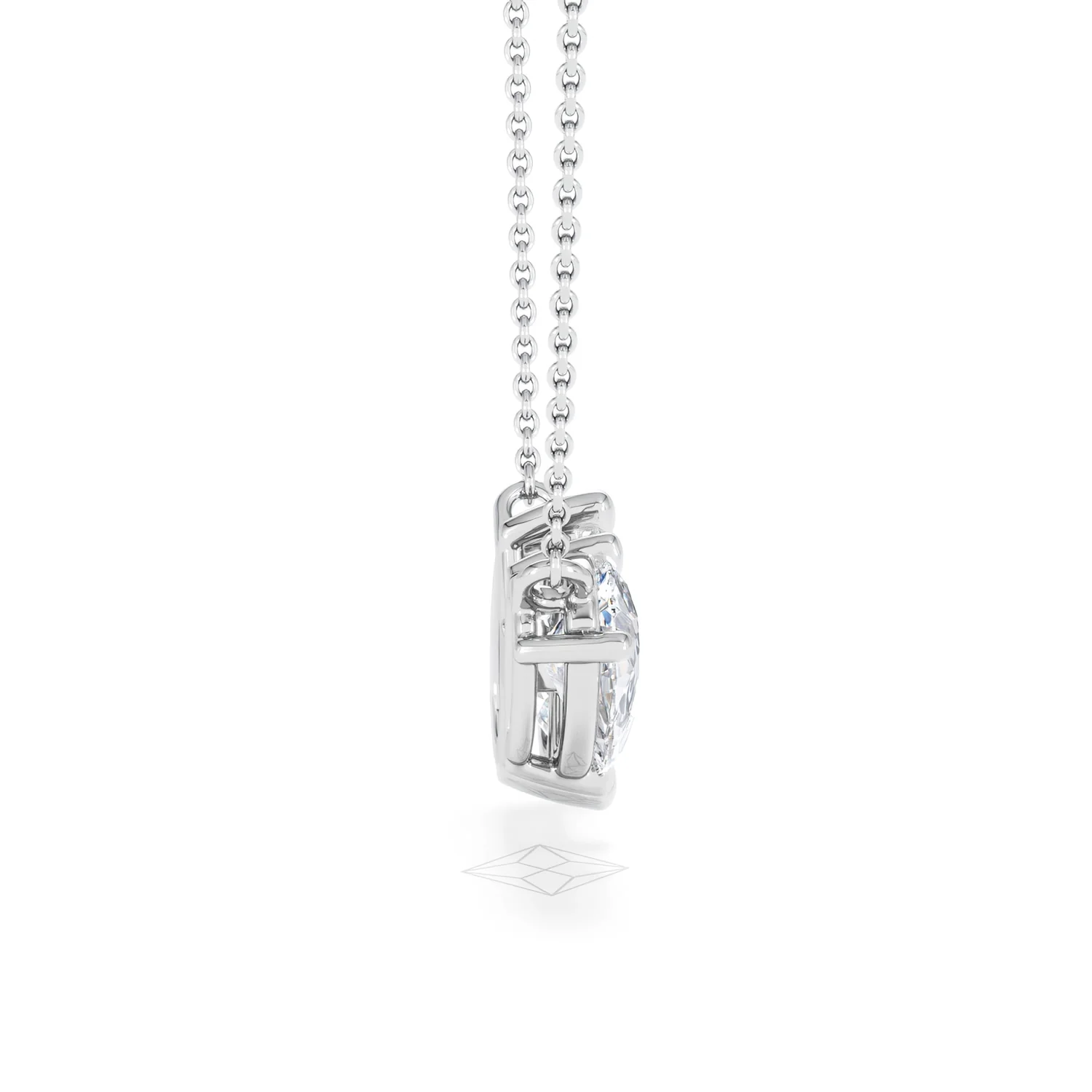 Toi Et Moi 3.00ct Pear Cut Lab Diamond 2 Stone Necklace in 18K White Gold - Image 30
