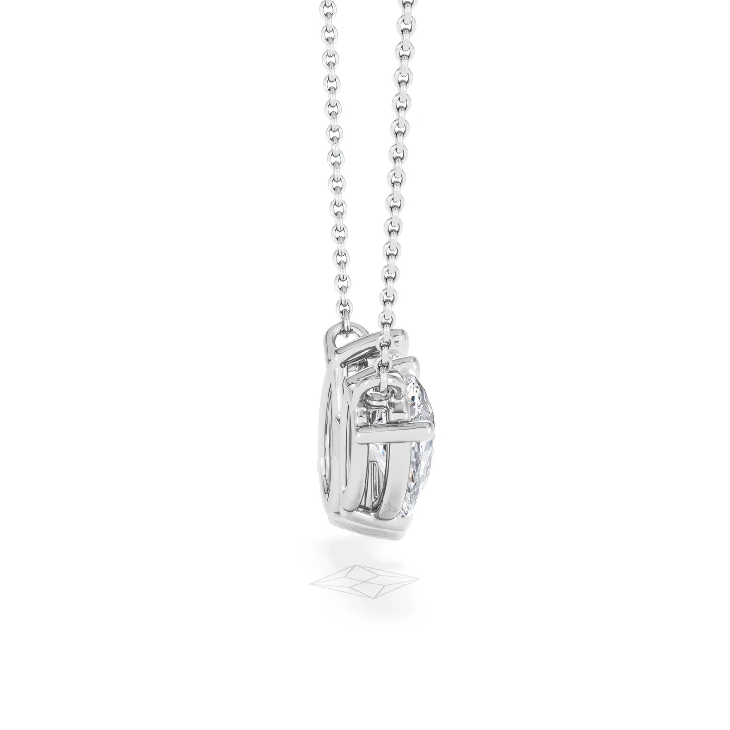 Toi Et Moi 3.00ct Pear Cut Lab Diamond 2 Stone Necklace in 18K White Gold - Image 31