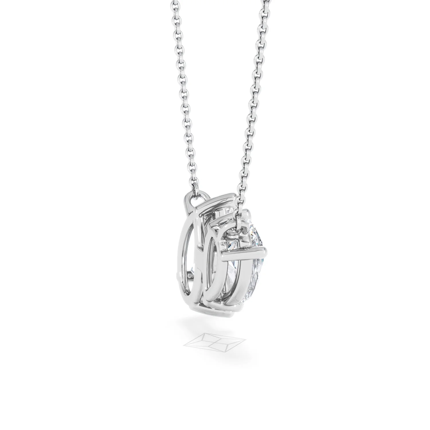 Toi Et Moi 3.00ct Pear Cut Lab Diamond 2 Stone Necklace in 18K White Gold - Image 33