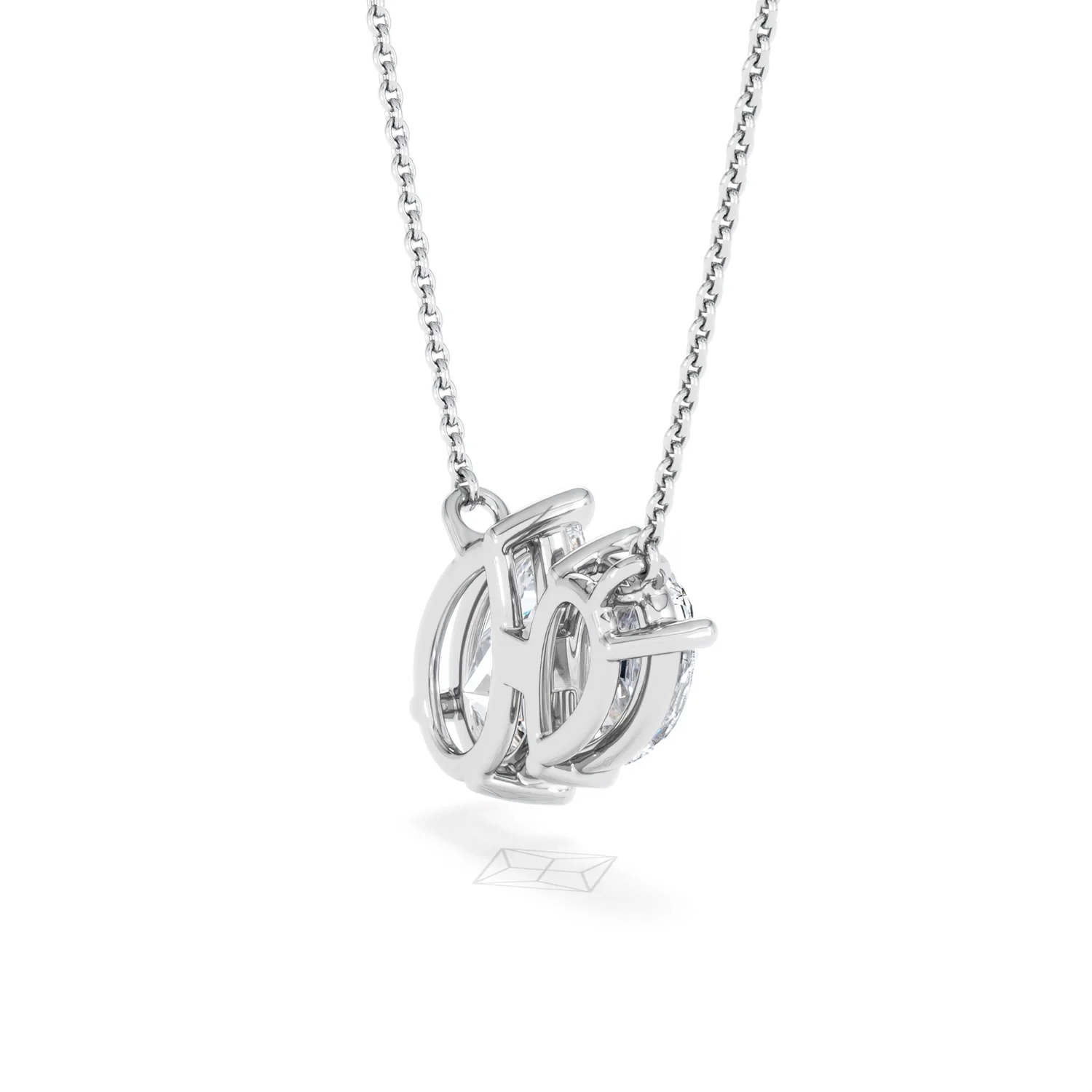Toi Et Moi 3.00ct Pear Cut Lab Diamond 2 Stone Necklace in 18K White Gold - Image 36