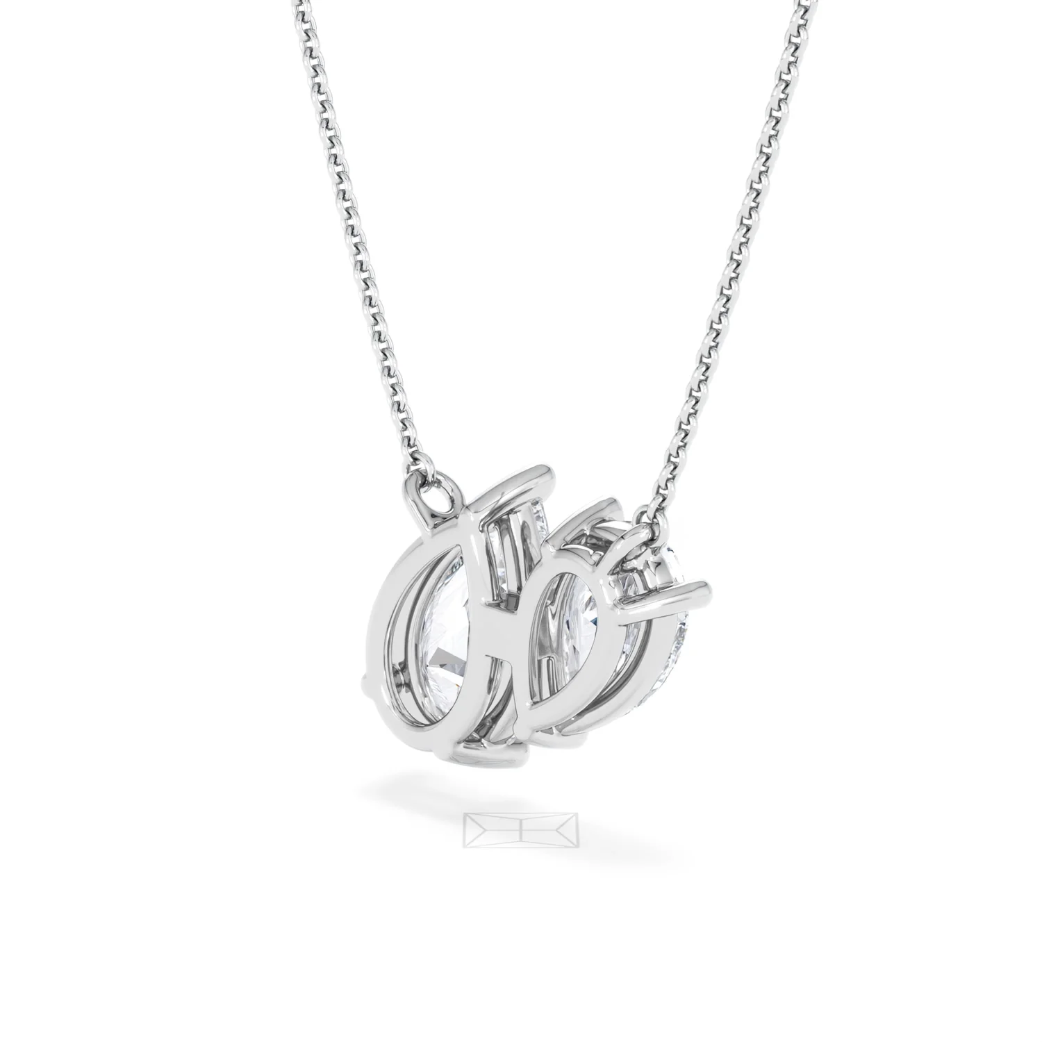 Toi Et Moi 3.00ct Pear Cut Lab Diamond 2 Stone Necklace in 18K White Gold - Image 39