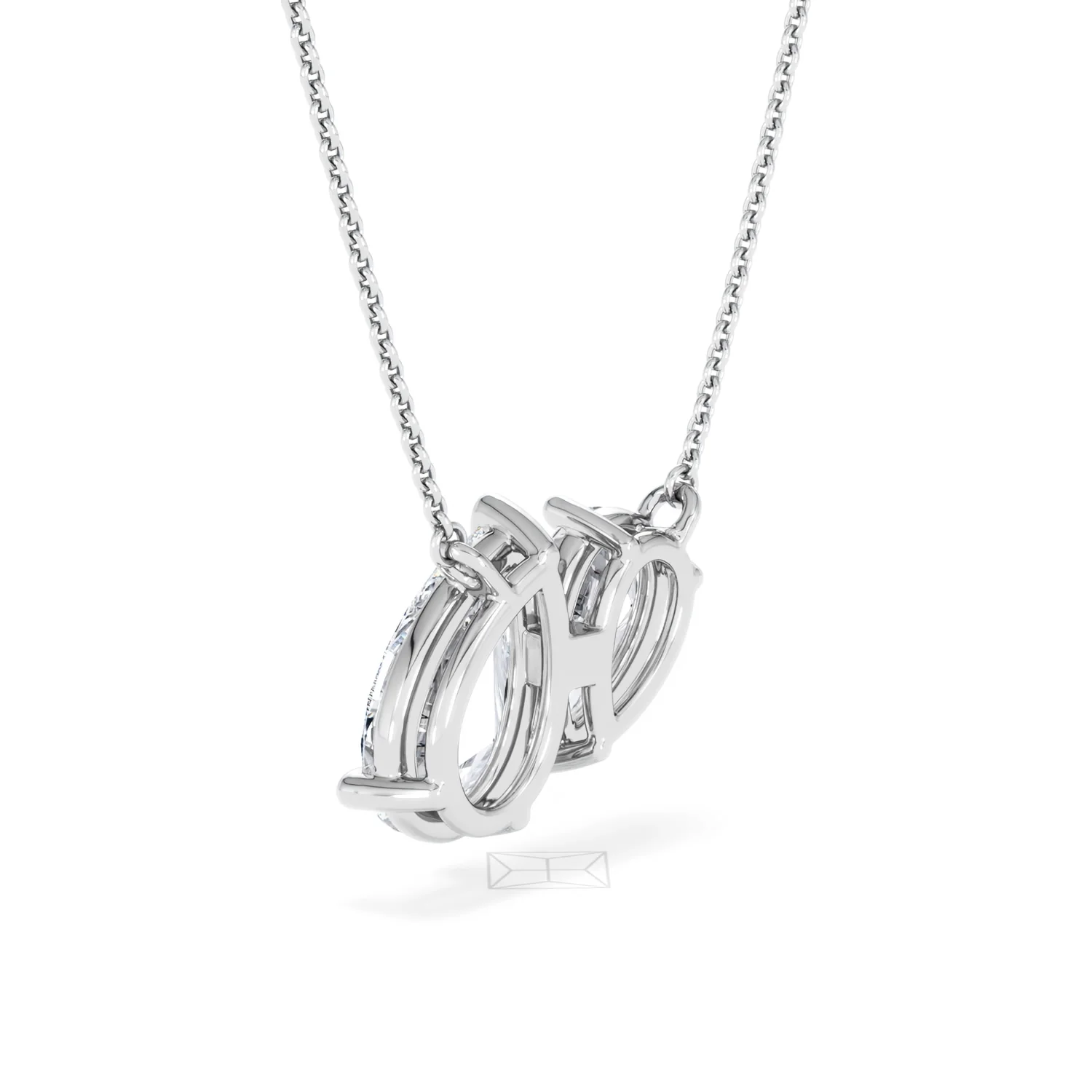 Toi Et Moi 3.00ct Pear Cut Lab Diamond 2 Stone Necklace in 18K White Gold - Image 59