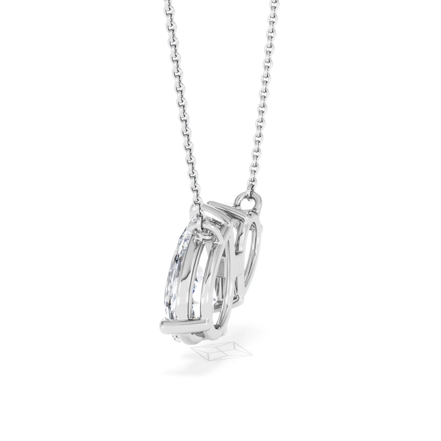 Toi Et Moi 3.00ct Pear Cut Lab Diamond 2 Stone Necklace in 18K White Gold - Image 64
