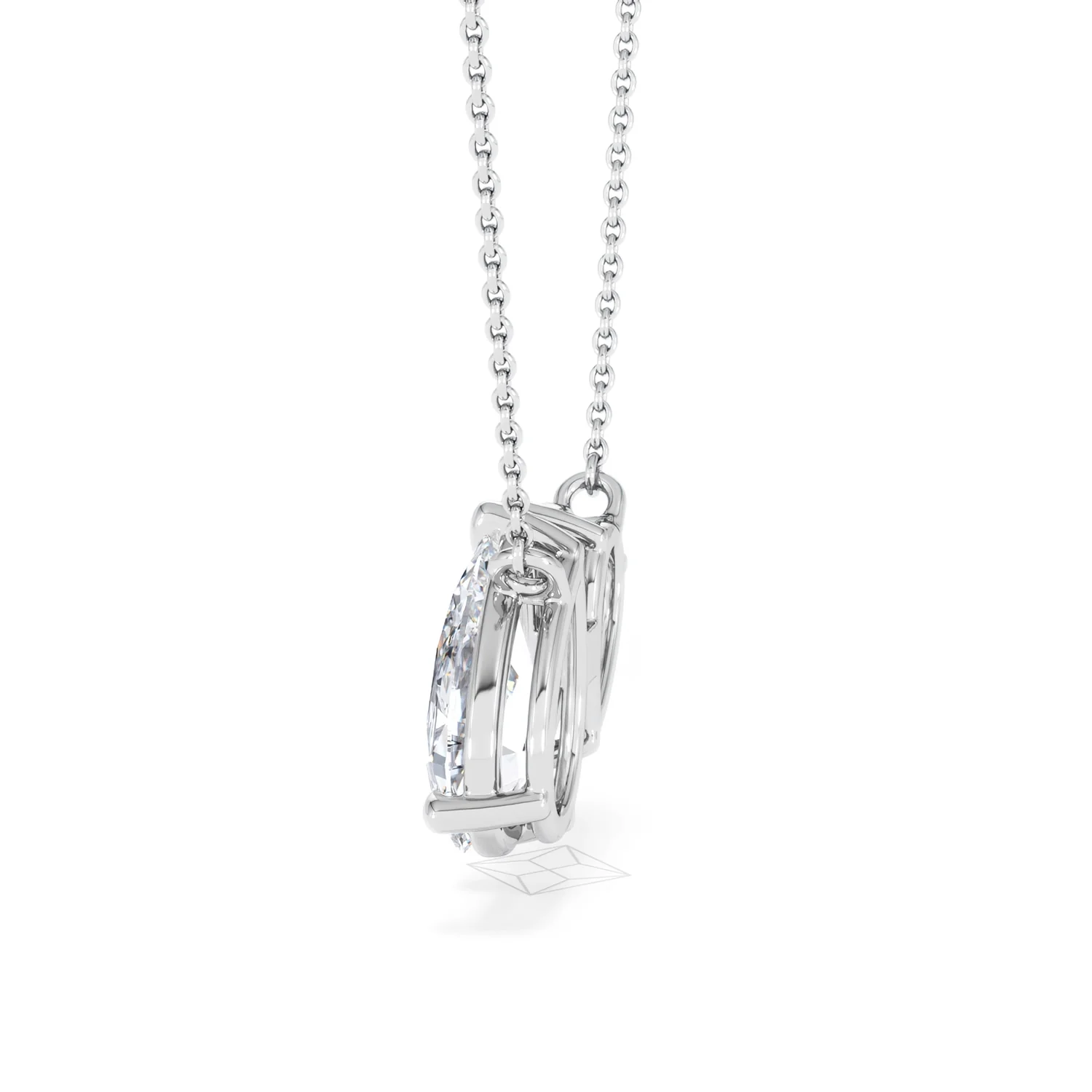 Toi Et Moi 3.00ct Pear Cut Lab Diamond 2 Stone Necklace in 18K White Gold - Image 66