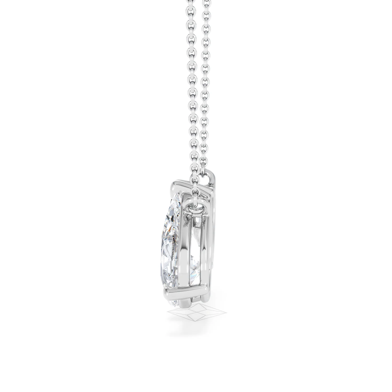Toi Et Moi 3.00ct Pear Cut Lab Diamond 2 Stone Necklace in 18K White Gold - Image 68