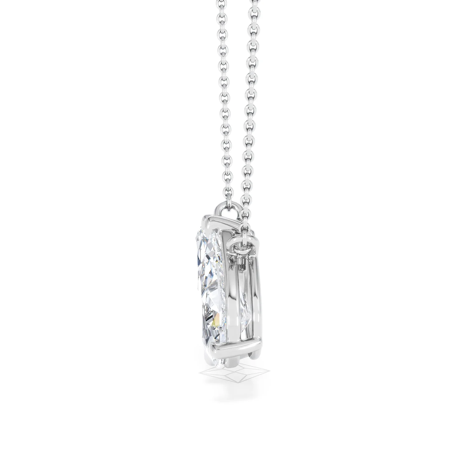 Toi Et Moi 3.00ct Pear Cut Lab Diamond 2 Stone Necklace in 18K White Gold - Image 70