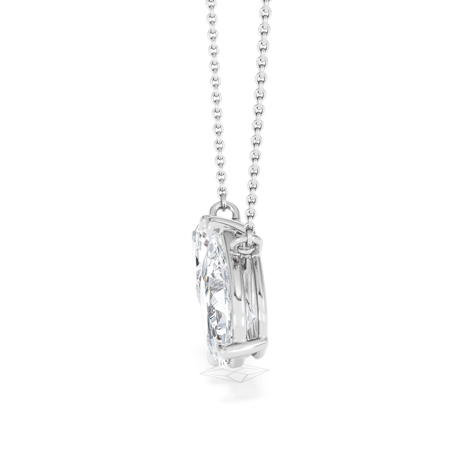 Toi Et Moi 3.00ct Pear Cut Lab Diamond 2 Stone Necklace in 18K White Gold - Image 71