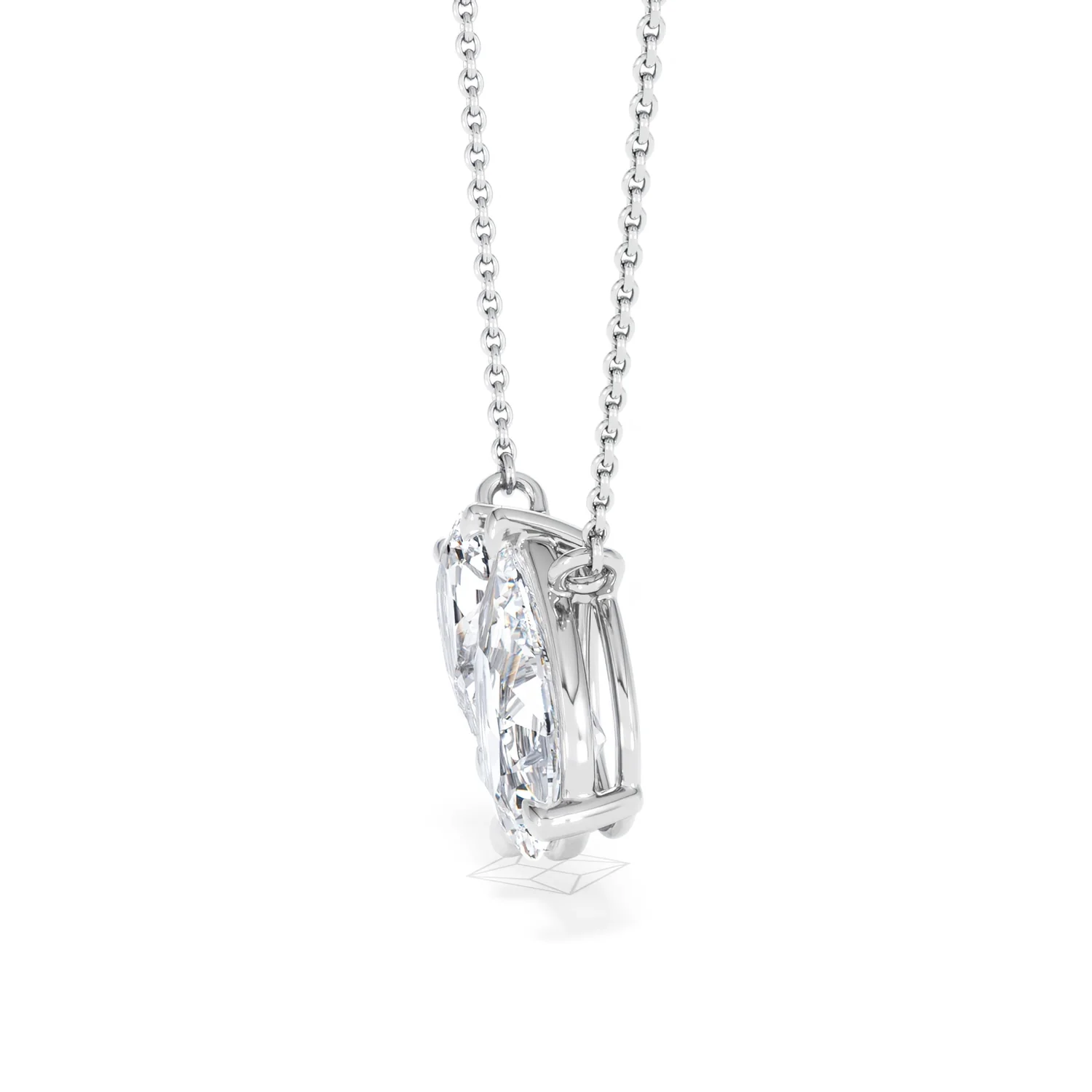 Toi Et Moi 3.00ct Pear Cut Lab Diamond 2 Stone Necklace in 18K White Gold - Image 72