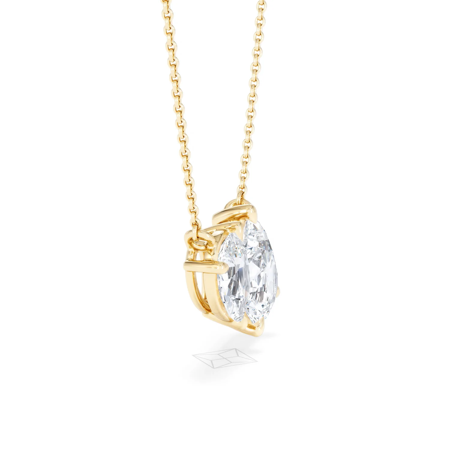 Toi Et Moi 3.00ct Pear Cut Lab Diamond 2 Stone Necklace in 18K Yellow Gold - Image 25