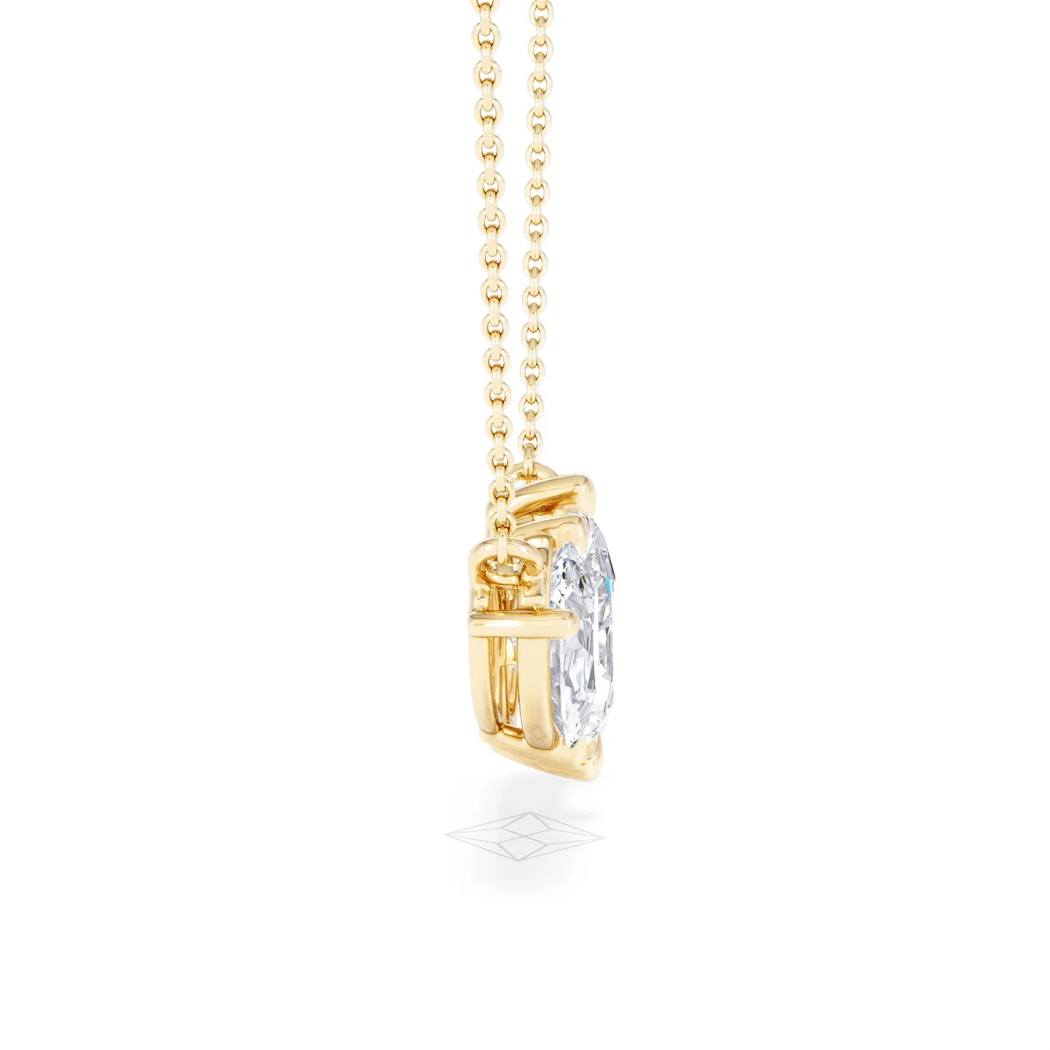 Toi Et Moi 3.00ct Pear Cut Lab Diamond 2 Stone Necklace in 18K Yellow Gold - Image 28