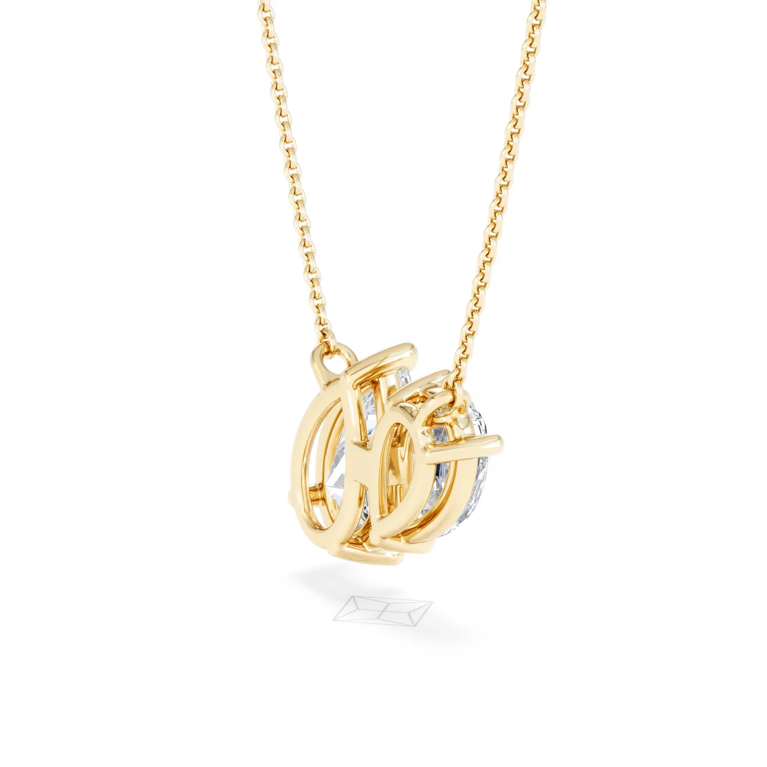 Toi Et Moi 3.00ct Pear Cut Lab Diamond 2 Stone Necklace in 18K Yellow Gold - Image 36
