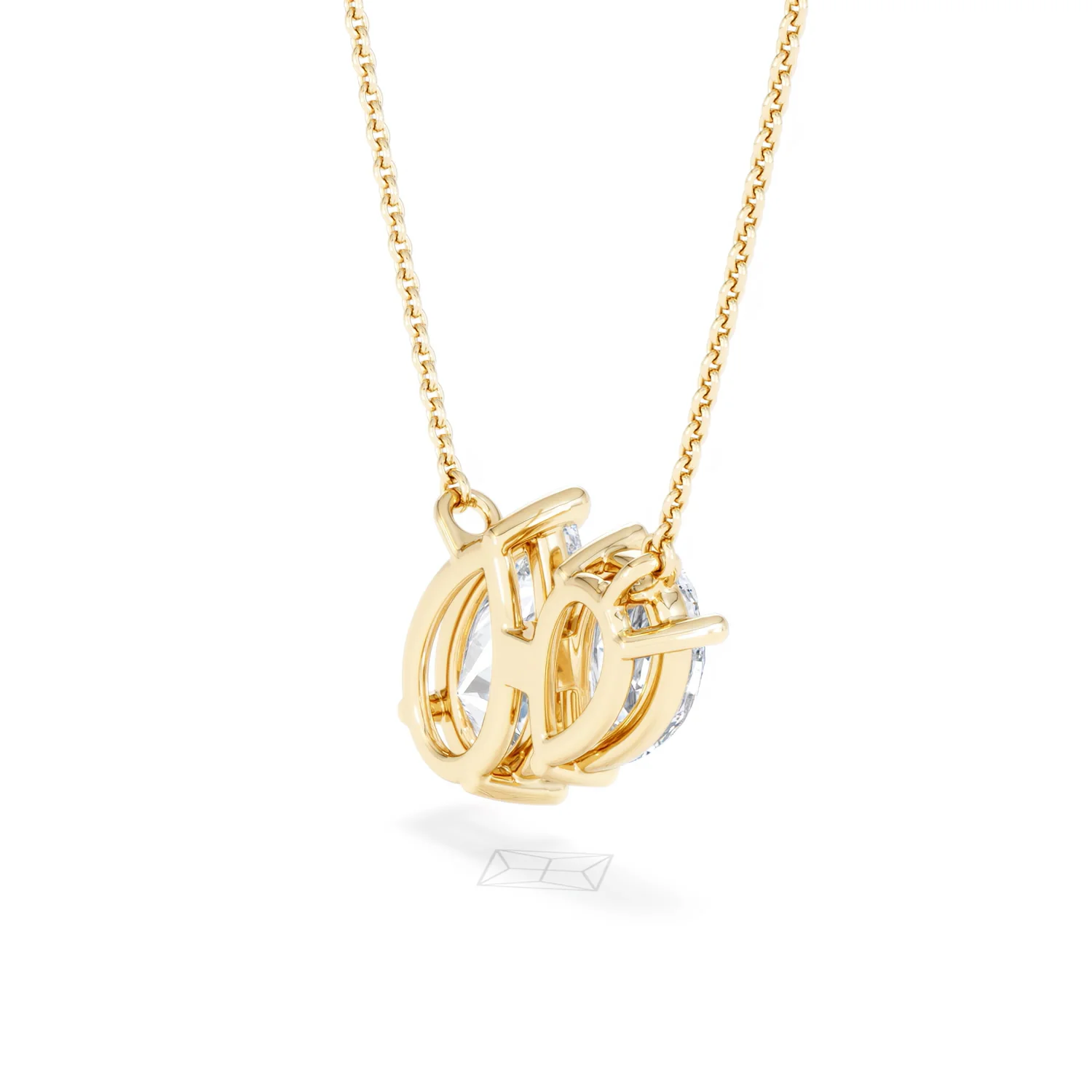 Toi Et Moi 3.00ct Pear Cut Lab Diamond 2 Stone Necklace in 18K Yellow Gold - Image 37