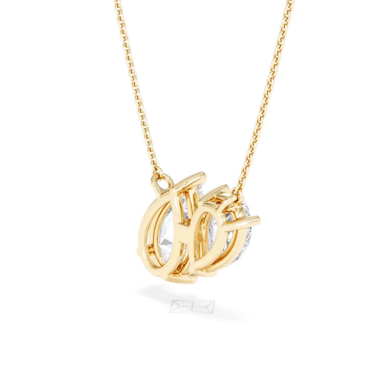 Toi Et Moi 3.00ct Pear Cut Lab Diamond 2 Stone Necklace in 18K Yellow Gold - Image 38