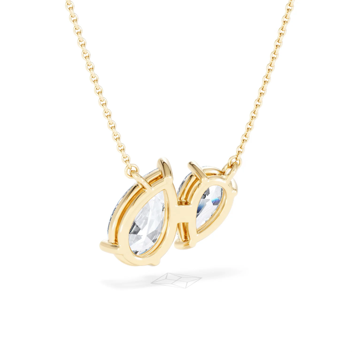 Toi Et Moi 3.00ct Pear Cut Lab Diamond 2 Stone Necklace in 18K Yellow Gold - Image 53