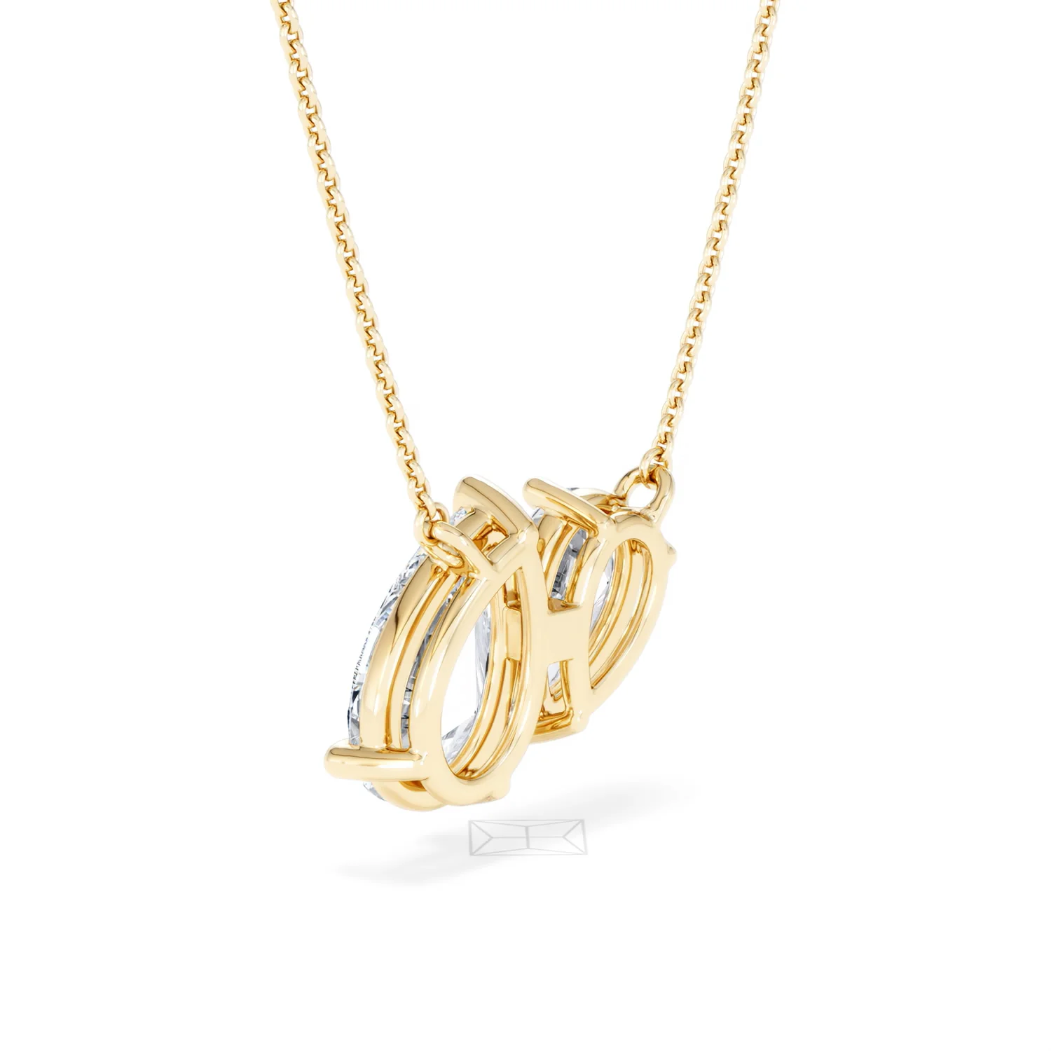 Toi Et Moi 3.00ct Pear Cut Lab Diamond 2 Stone Necklace in 18K Yellow Gold - Image 59