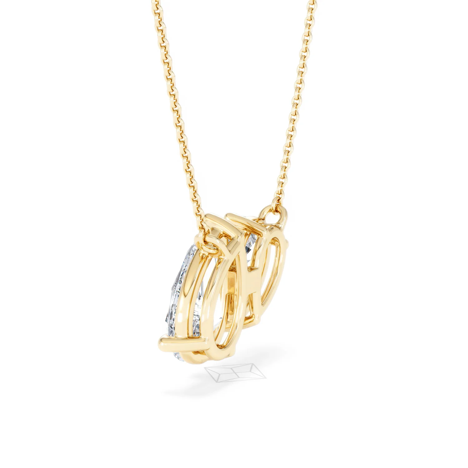 Toi Et Moi 3.00ct Pear Cut Lab Diamond 2 Stone Necklace in 18K Yellow Gold - Image 62