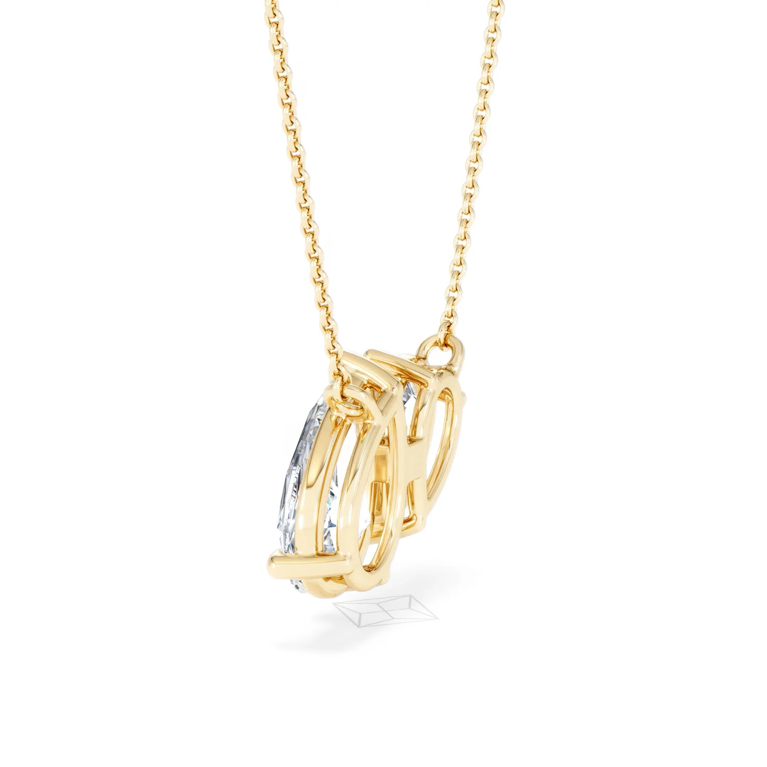 Toi Et Moi 3.00ct Pear Cut Lab Diamond 2 Stone Necklace in 18K Yellow Gold - Image 63