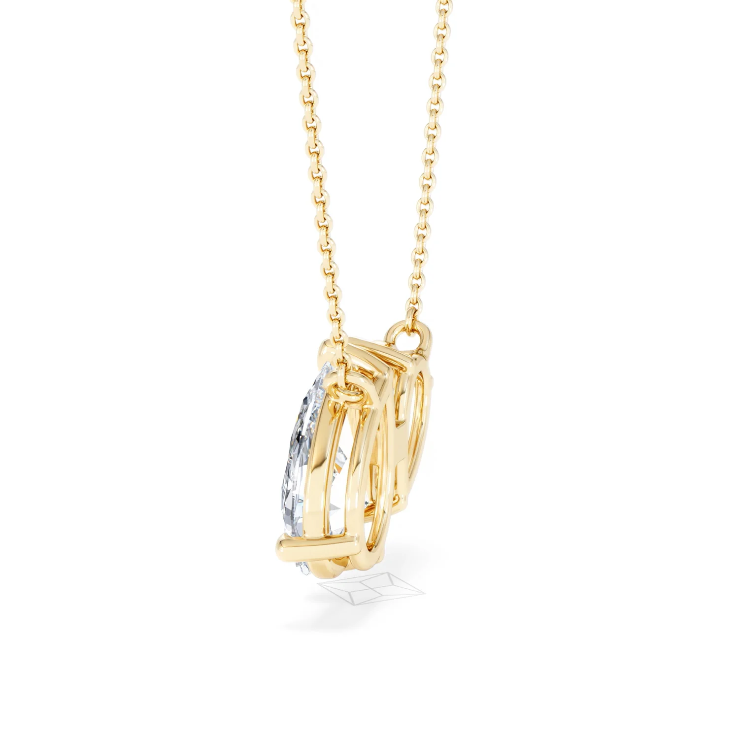 Toi Et Moi 3.00ct Pear Cut Lab Diamond 2 Stone Necklace in 18K Yellow Gold - Image 65