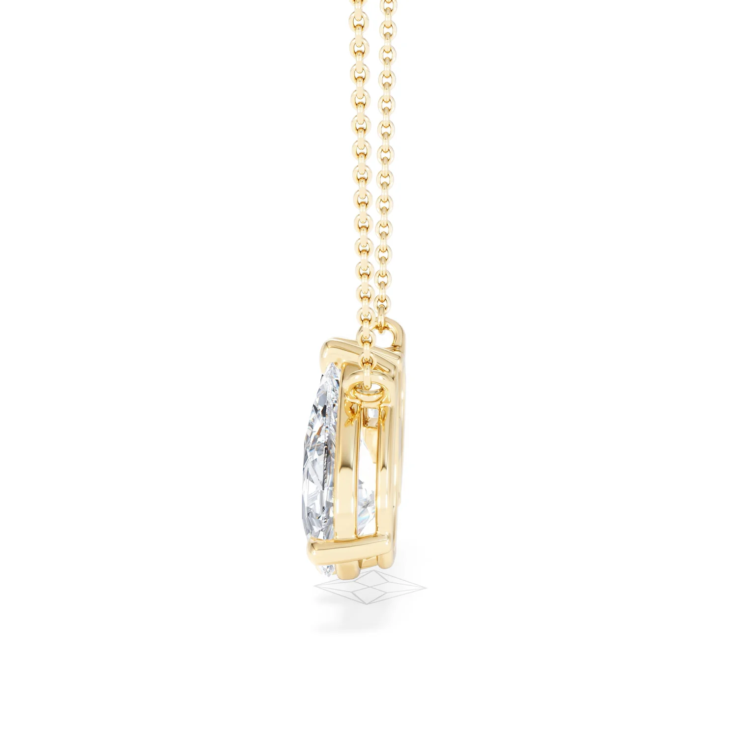 Toi Et Moi 3.00ct Pear Cut Lab Diamond 2 Stone Necklace in 18K Yellow Gold - Image 68