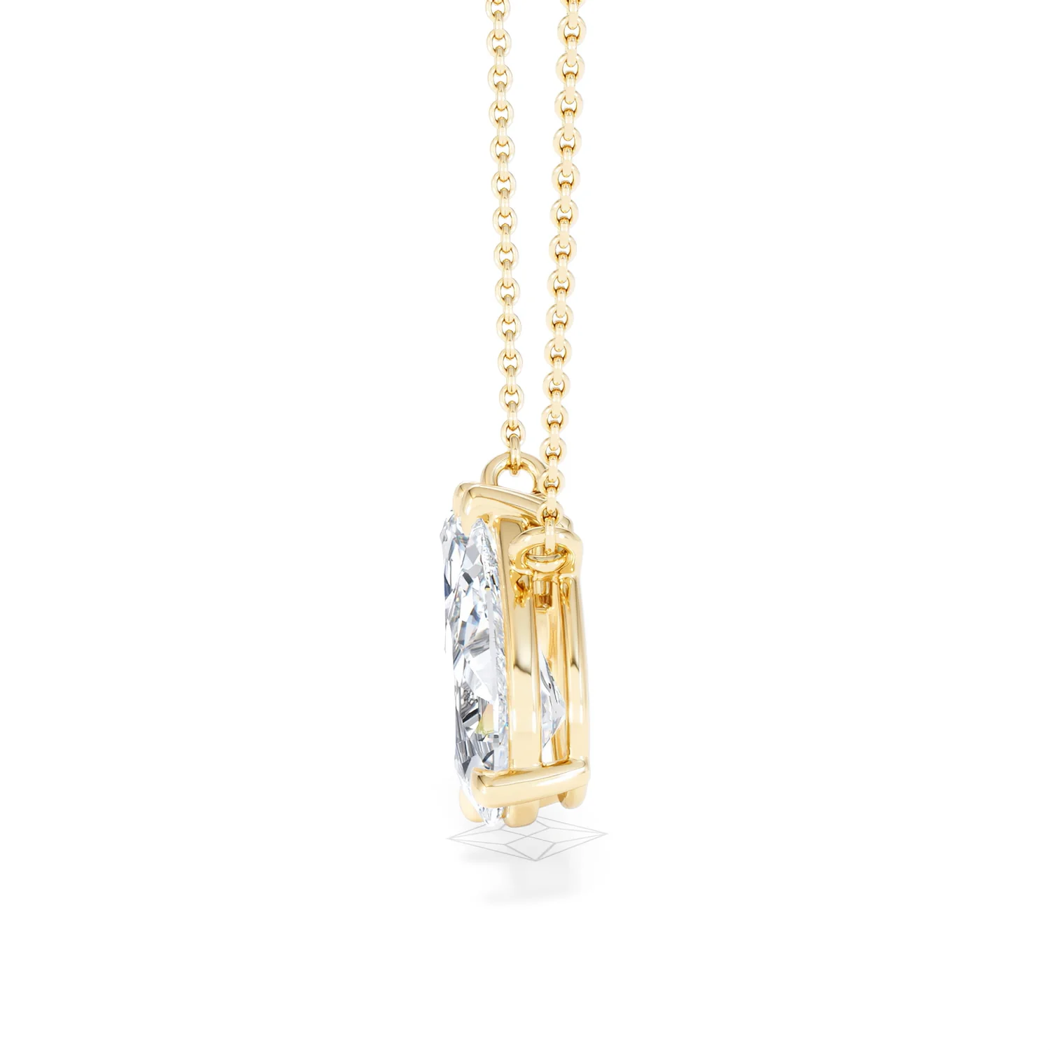 Toi Et Moi 3.00ct Pear Cut Lab Diamond 2 Stone Necklace in 18K Yellow Gold - Image 70