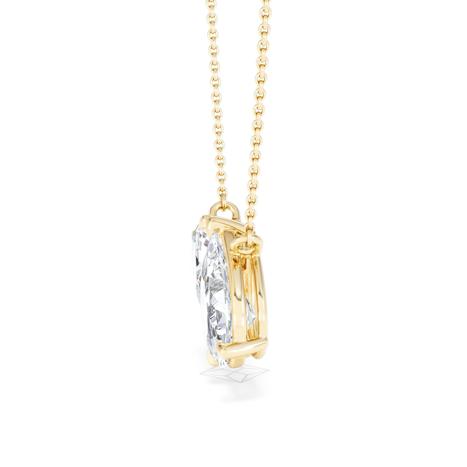 Toi Et Moi 3.00ct Pear Cut Lab Diamond 2 Stone Necklace in 18K Yellow Gold - Image 71
