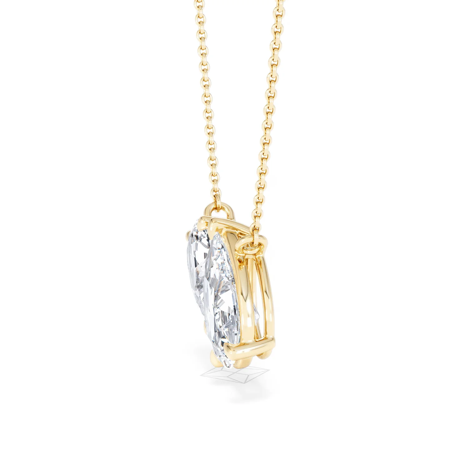 Toi Et Moi 3.00ct Pear Cut Lab Diamond 2 Stone Necklace in 18K Yellow Gold - Image 72