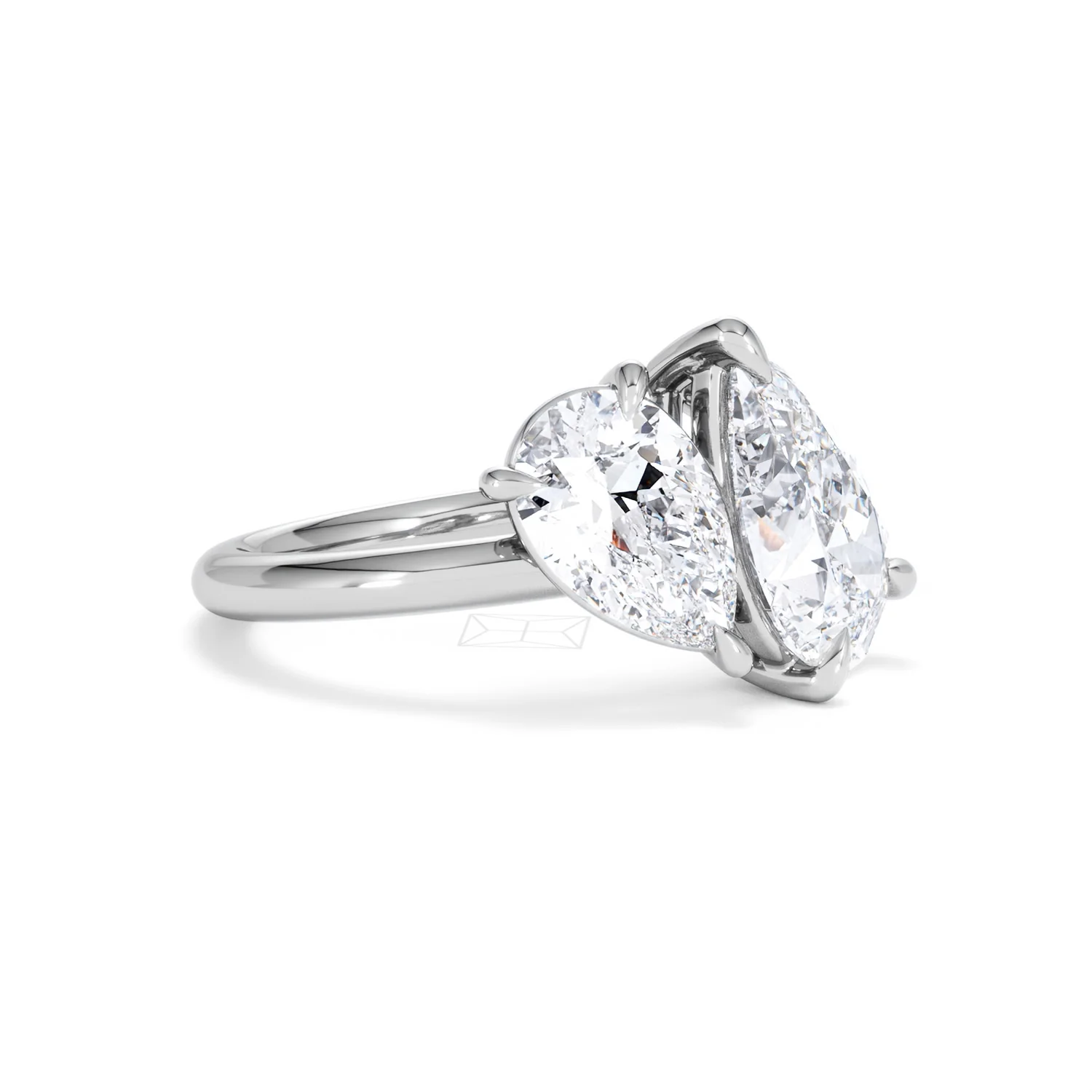 Toi Et Moi 3.00ct Pear Cut Lab Diamond Engagement Ring in Platinum - Image 17