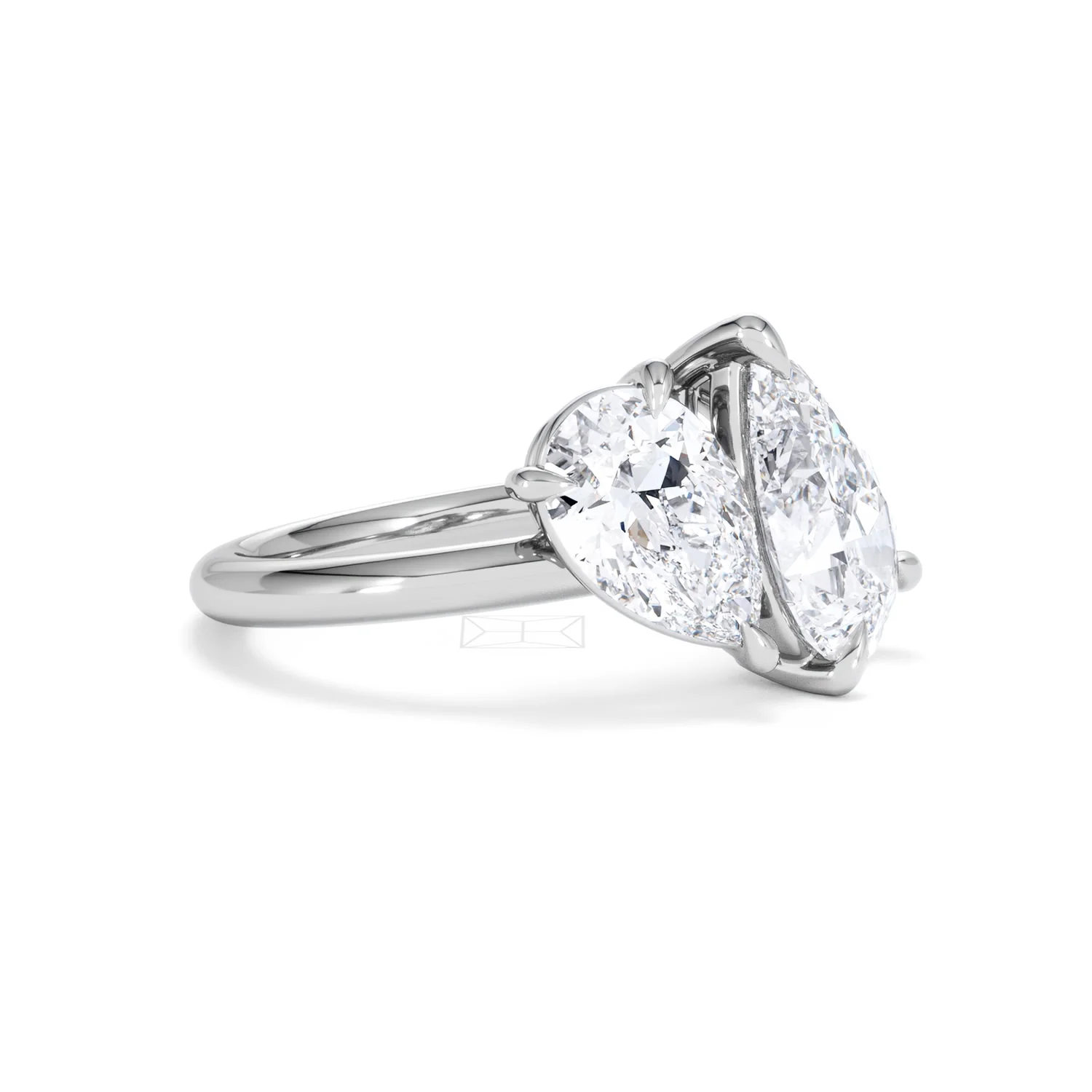 Toi Et Moi 3.00ct Pear Cut Lab Diamond Engagement Ring in Platinum - Image 18