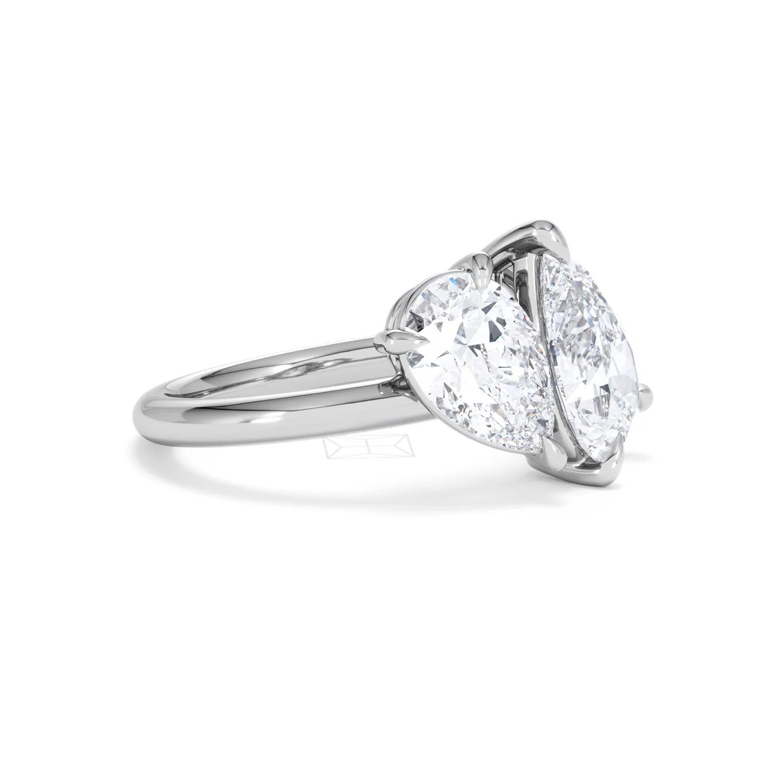 Toi Et Moi 3.00ct Pear Cut Lab Diamond Engagement Ring in Platinum - Image 19