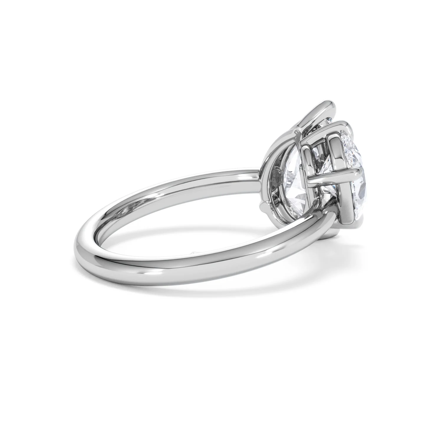 Toi Et Moi 3.00ct Pear Cut Lab Diamond Engagement Ring in Platinum - Image 34