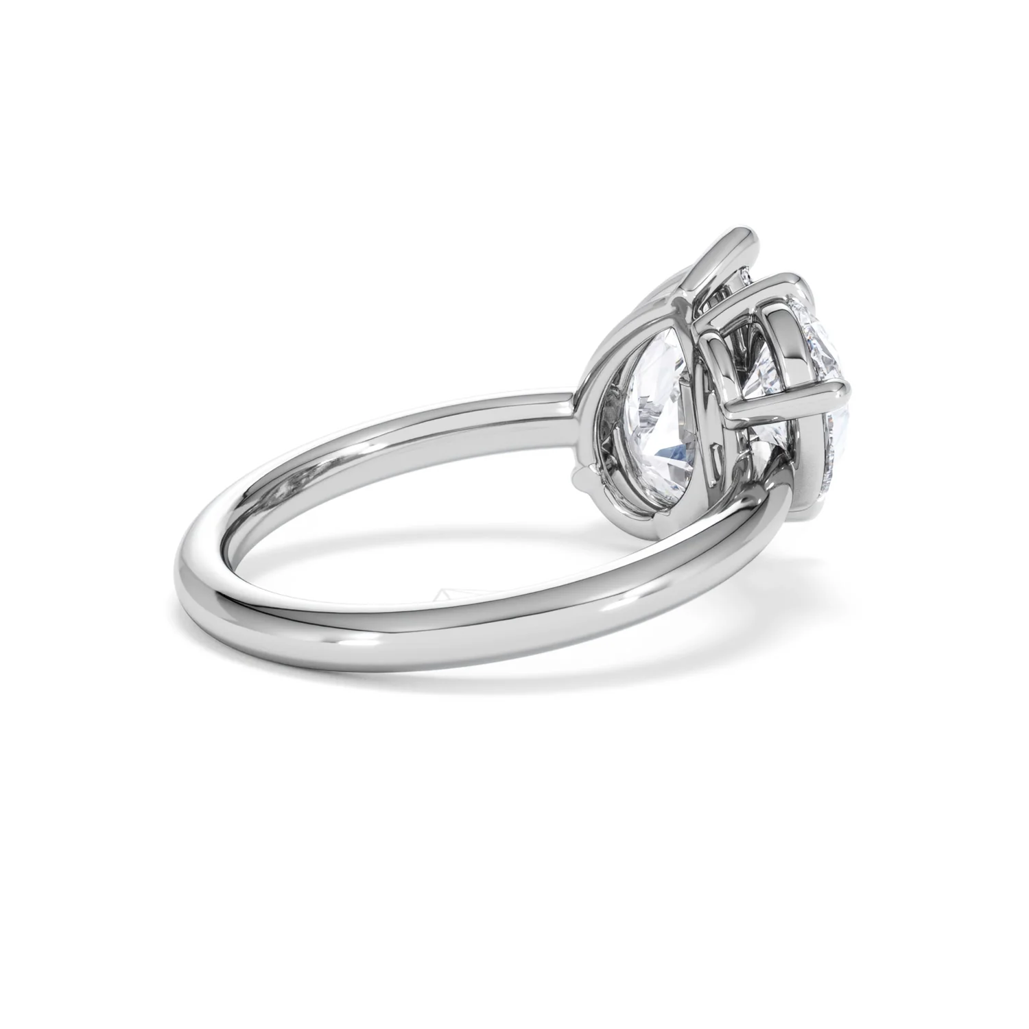 Toi Et Moi 3.00ct Pear Cut Lab Diamond Engagement Ring in Platinum - Image 36