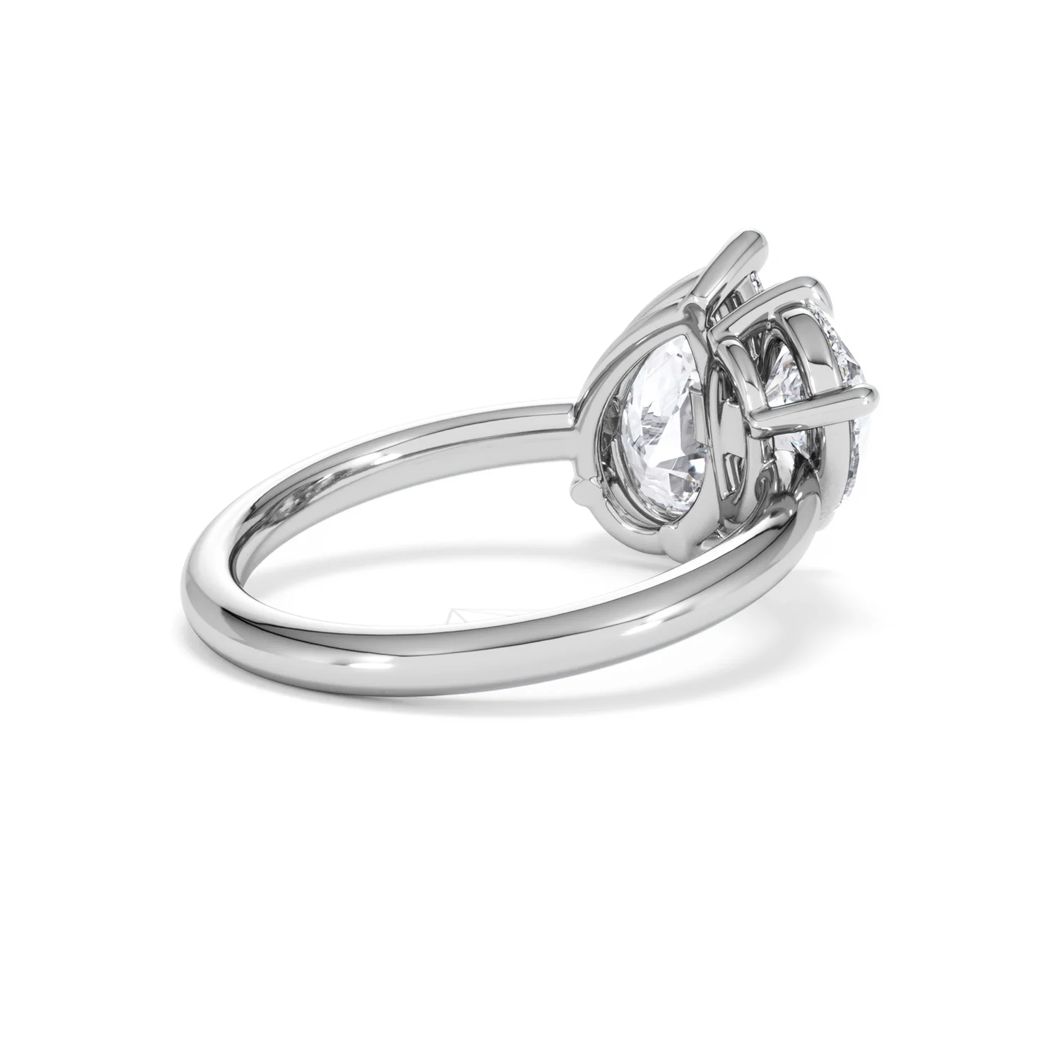 Toi Et Moi 3.00ct Pear Cut Lab Diamond Engagement Ring in Platinum - Image 37