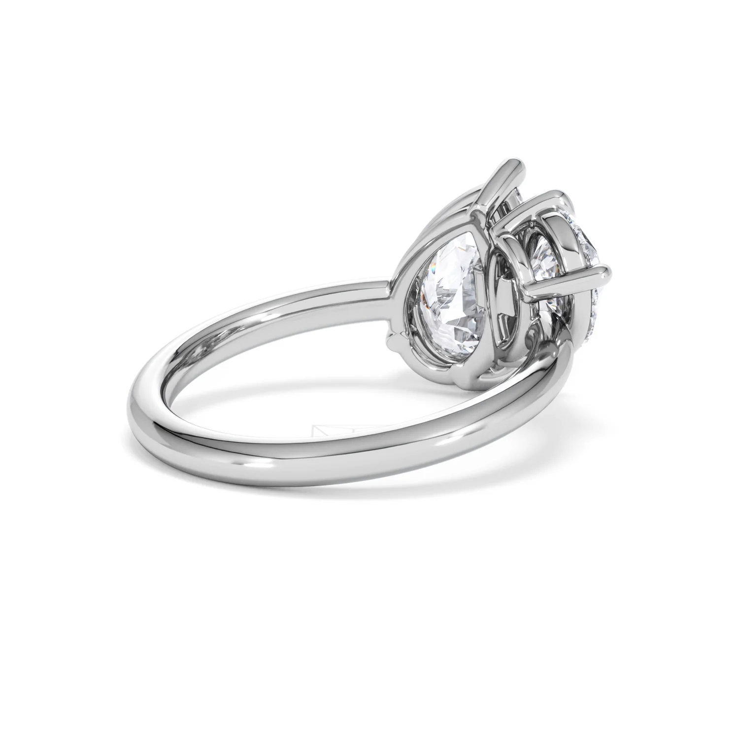 Toi Et Moi 3.00ct Pear Cut Lab Diamond Engagement Ring in Platinum - Image 38