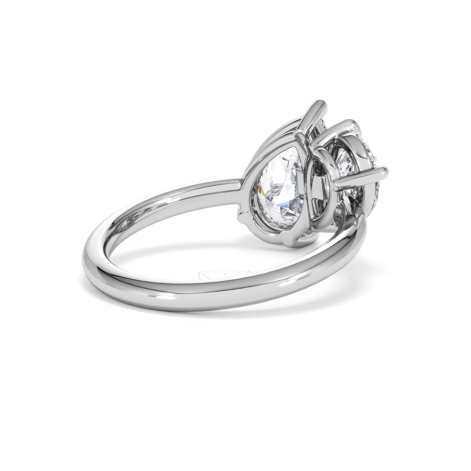 Toi Et Moi 3.00ct Pear Cut Lab Diamond Engagement Ring in Platinum - Image 39
