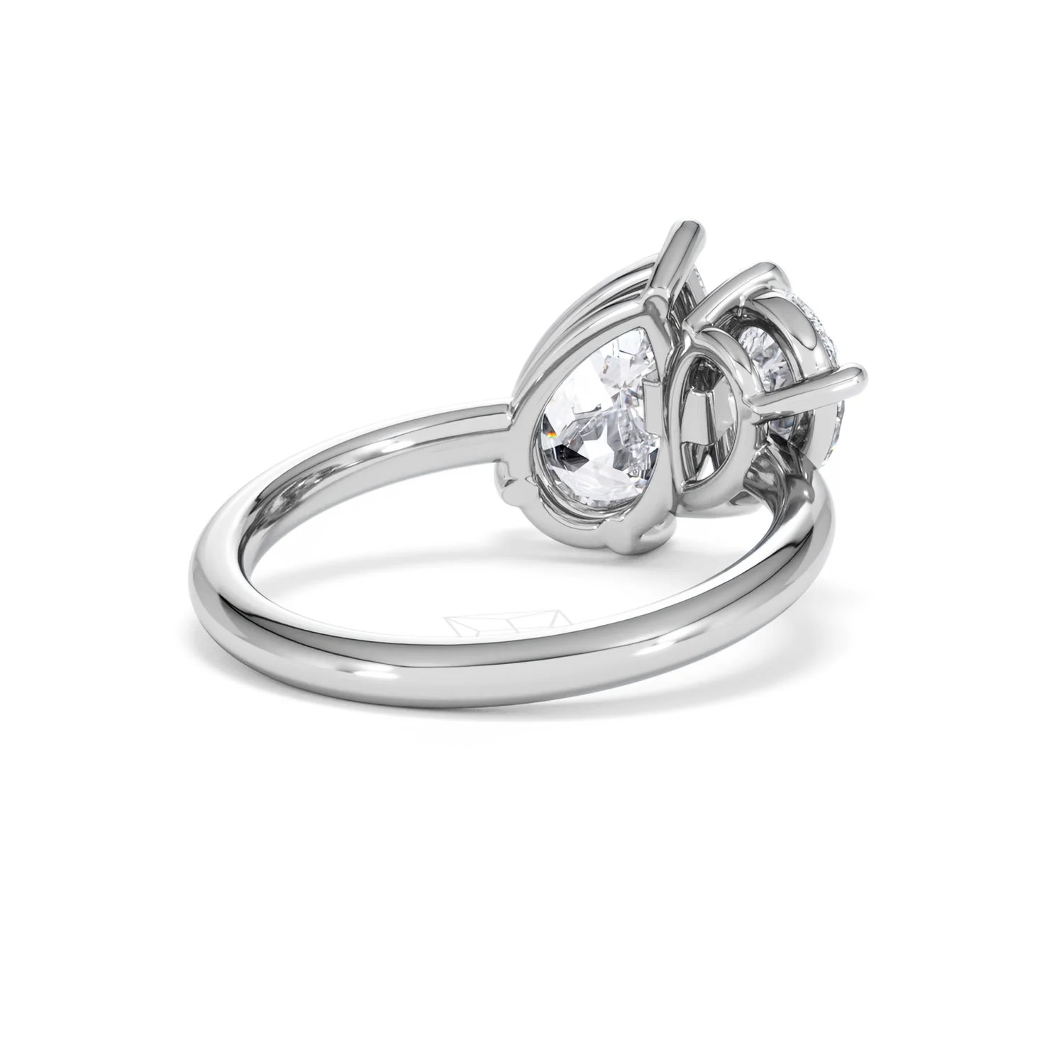 Toi Et Moi 3.00ct Pear Cut Lab Diamond Engagement Ring in Platinum - Image 41