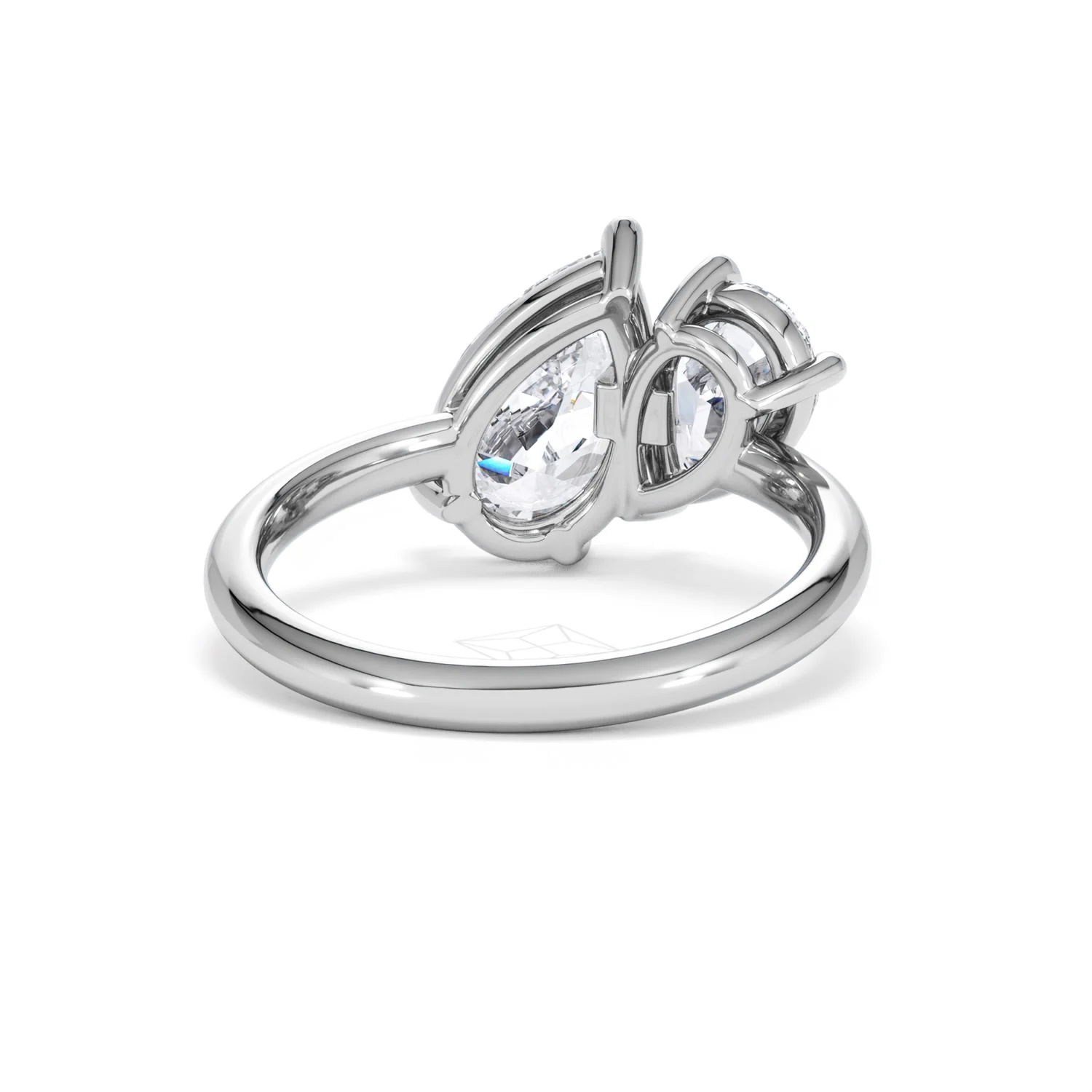 Toi Et Moi 3.00ct Pear Cut Lab Diamond Engagement Ring in Platinum - Image 45